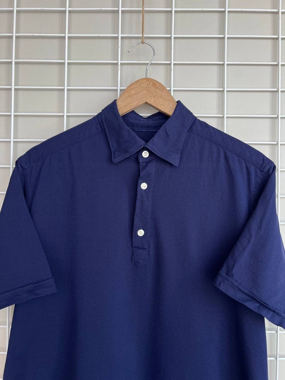 Eton Eton Navy Blue Oxford Pique Polo Shirt Mens Size L Size US L / EU 52-54 / 3 - 2 Thumbnail