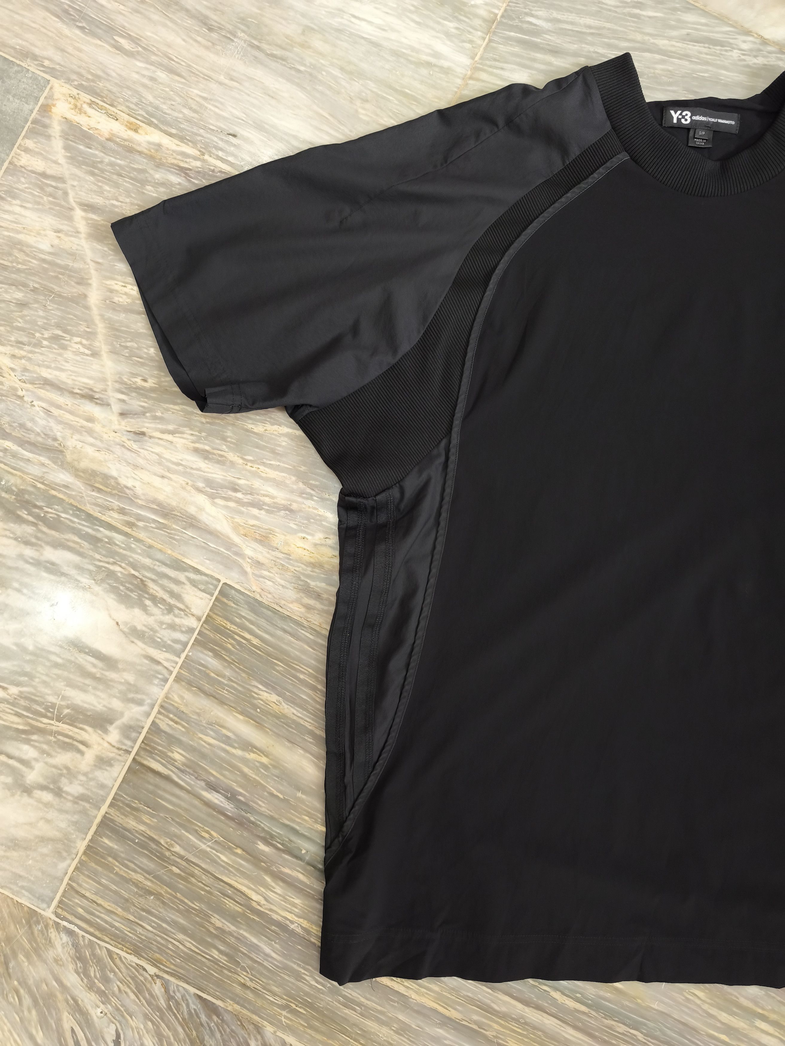 Y-3 Y-3 Stretch Nylon Switching Design T Shirt Black Size US S / EU 44-46 / 1 - 2 Thumbnail