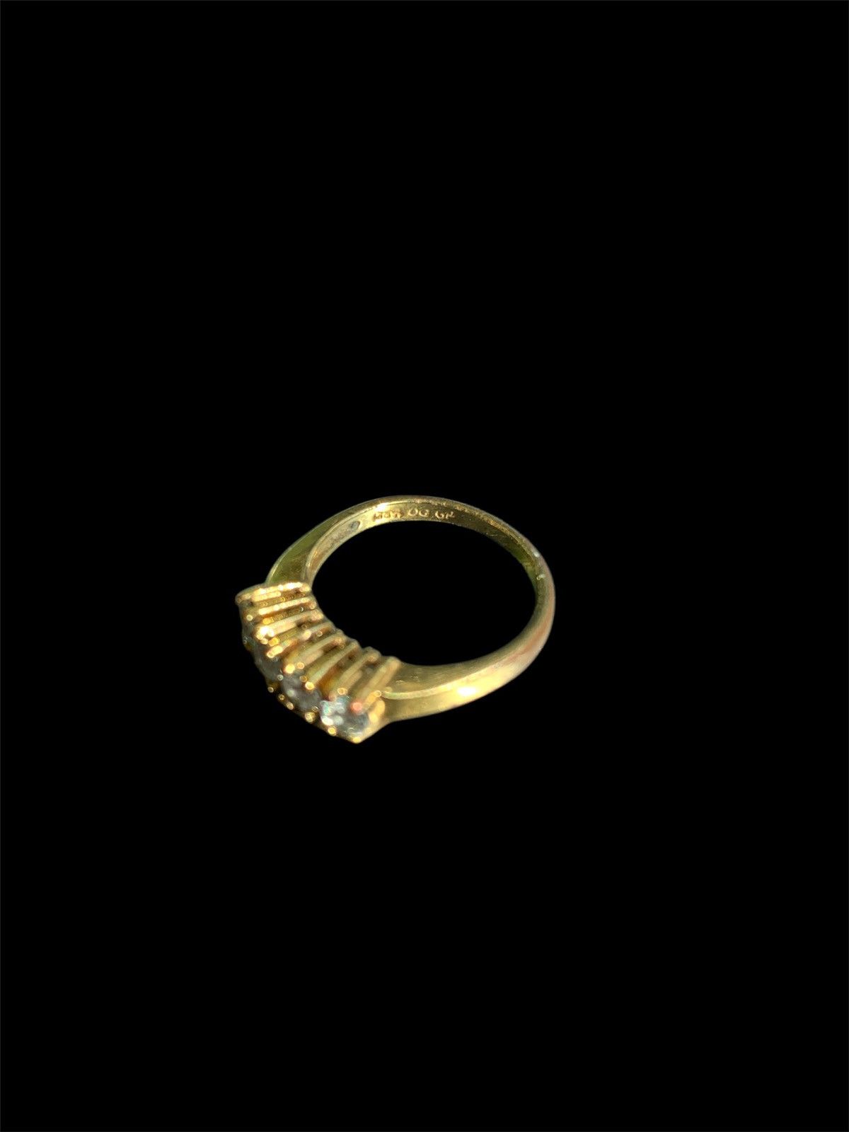 Vintage Antique Crystal Gold Plated Ring Size ONE SIZE - 3 Thumbnail