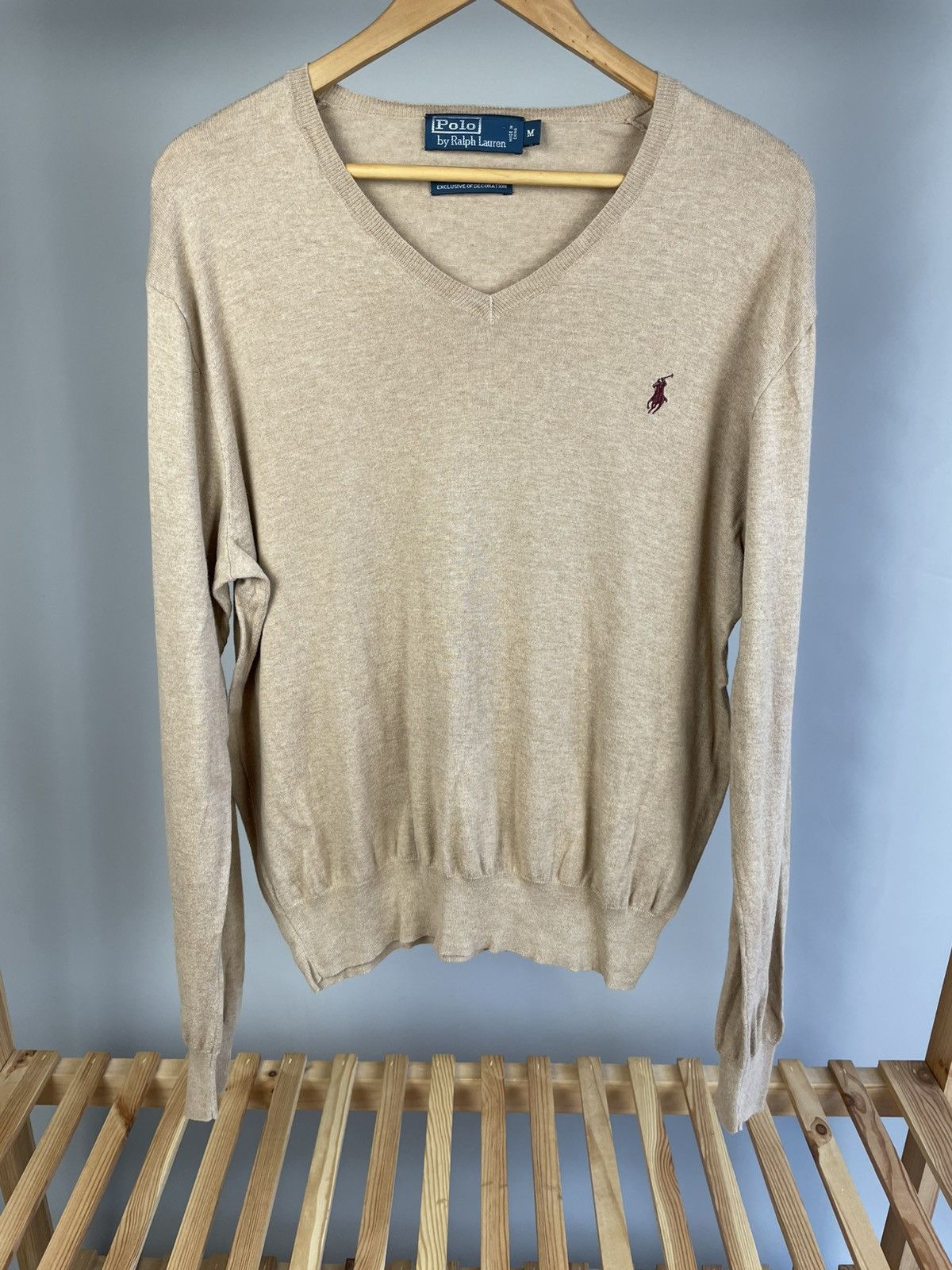 Designer × Polo Ralph Lauren × Vintage Polo Ralph Lauren cotton v neck sweater size M Size US M / EU 48-50 / 2 - 1 Thumbnail