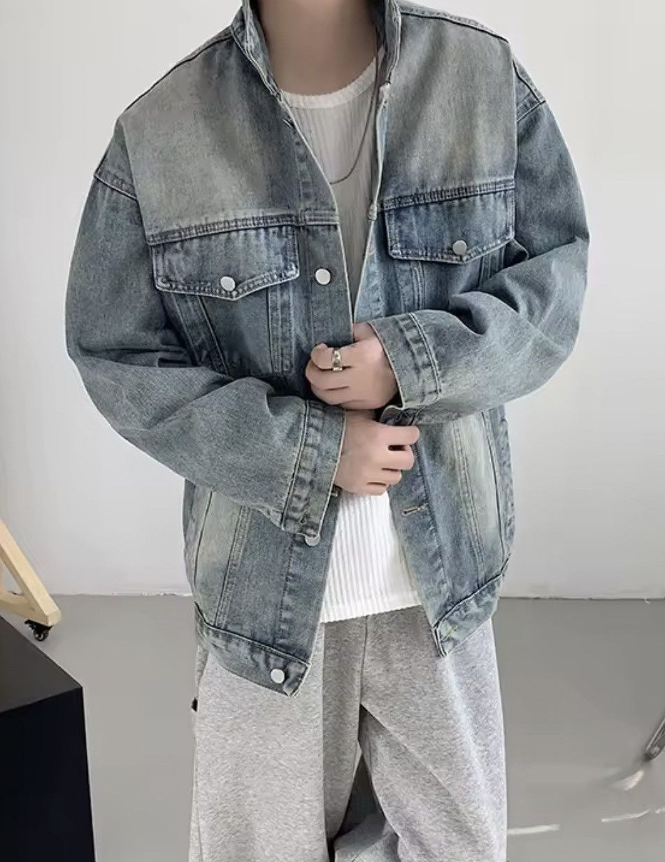 Japanese Brand Wash Blue Denim Jacket - Classic Button-Up Distressed Size US M / EU 48-50 / 2 - 5 Thumbnail