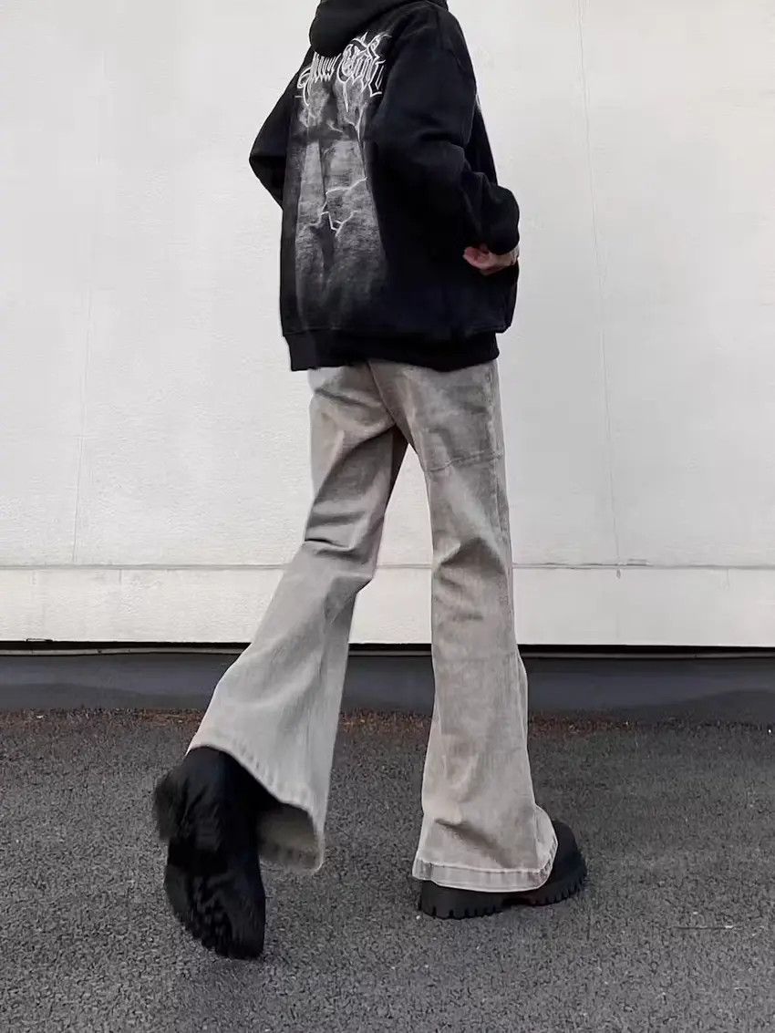 Designer × Japanese Brand Gray washed flared jeans Size US 32 / EU 48 - 5 Thumbnail