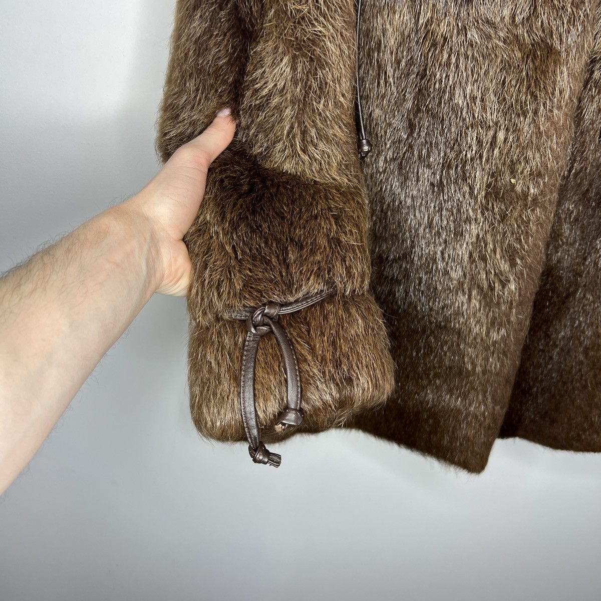 Vintage 90s Vintage Real Rabbit Fur Coat Jacket Heavy Opium Punk Y2K Size M / US 6-8 / IT 42-44 - 5 Thumbnail