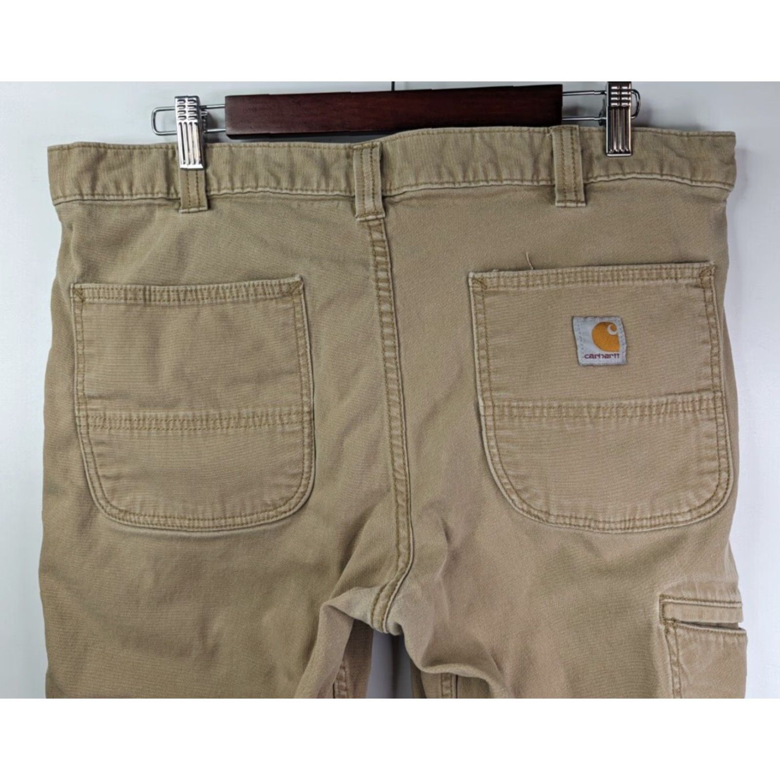 Carhartt Carhartt Pants - 36x30 - Khaki Canvas Relaxed Fit - 5-Pocket Carpenter Workwear Mens Regular Belt Loops Carhartt Logo Size US 36 / EU 52 - 5 Thumbnail