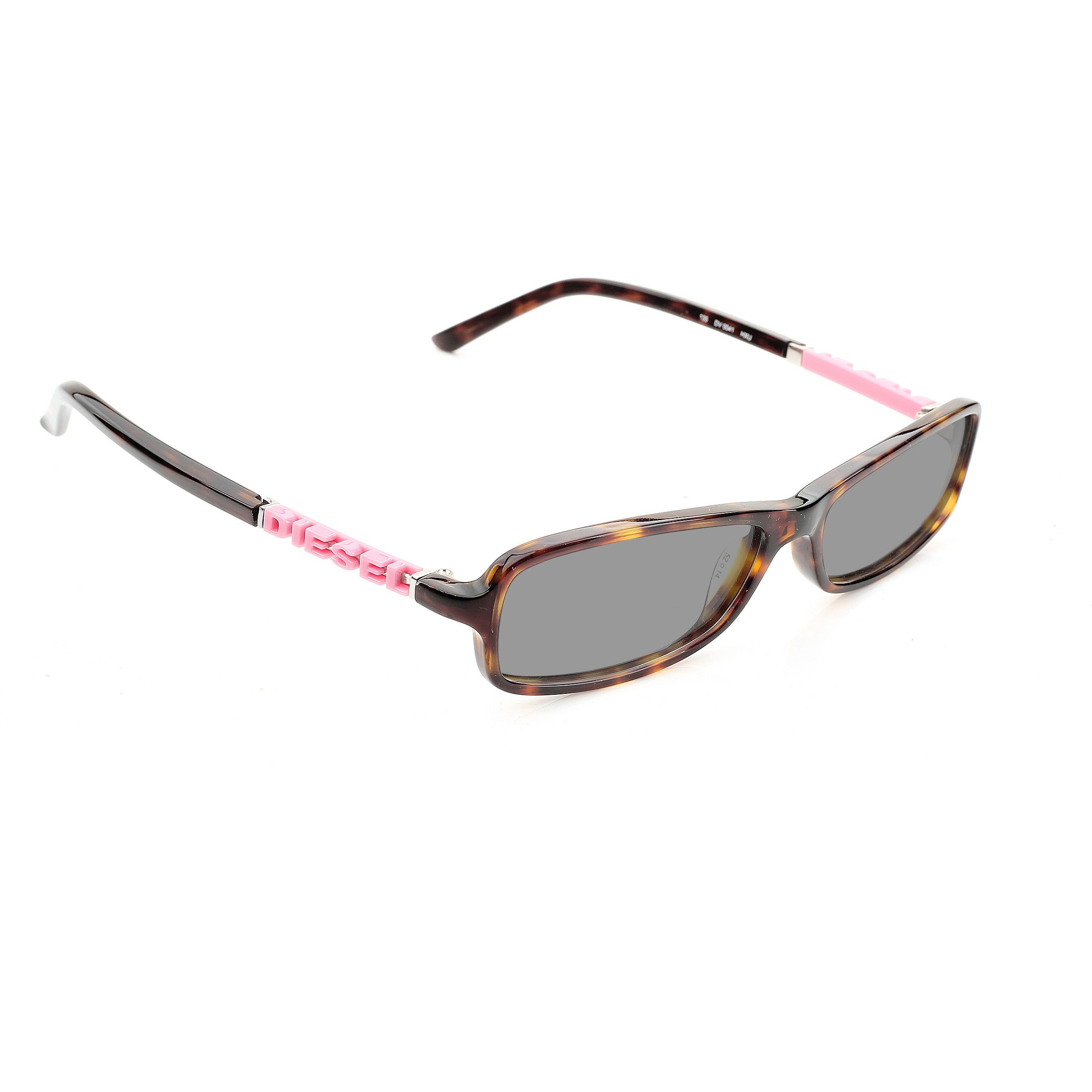Diesel Diesel '00s Pink Signature Black Lens Recatngular Sunglasses Size ONE SIZE - 3 Thumbnail