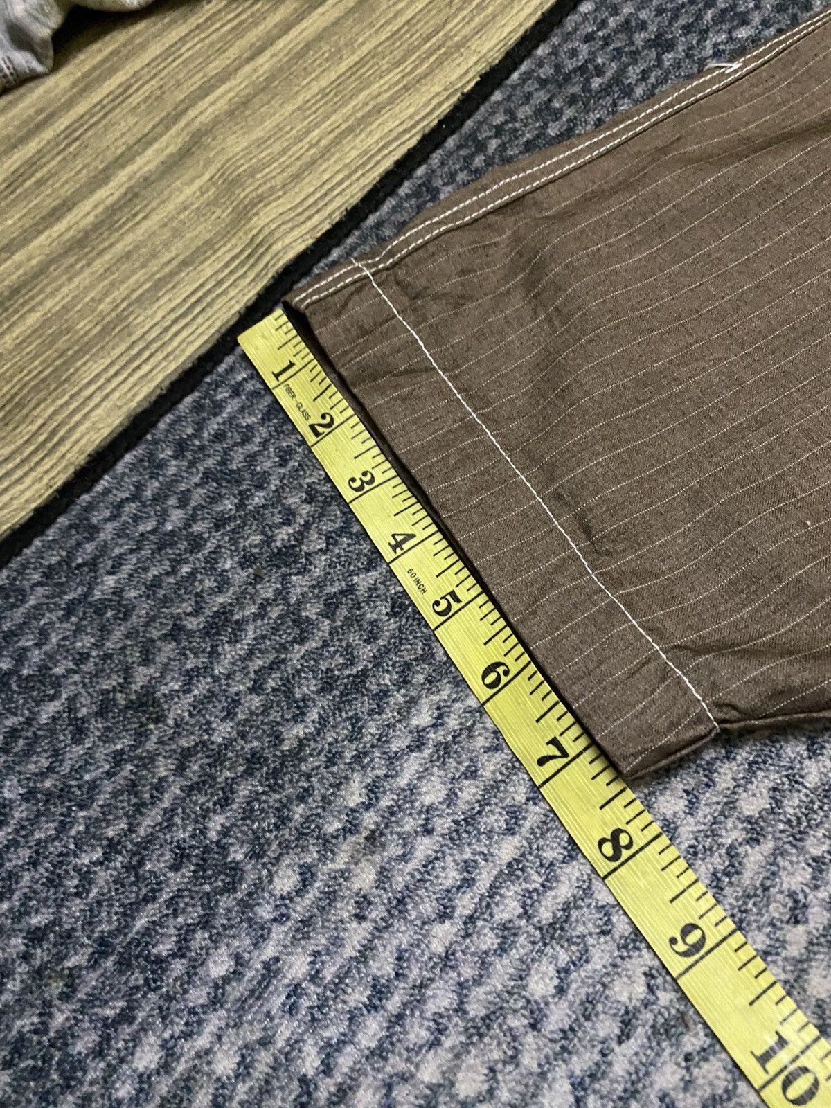 Japanese Brand Frank U Pencil Stripe Messy Raw Seam Stitches Balloon Pant Size US 32 / EU 48 - 21 Thumbnail