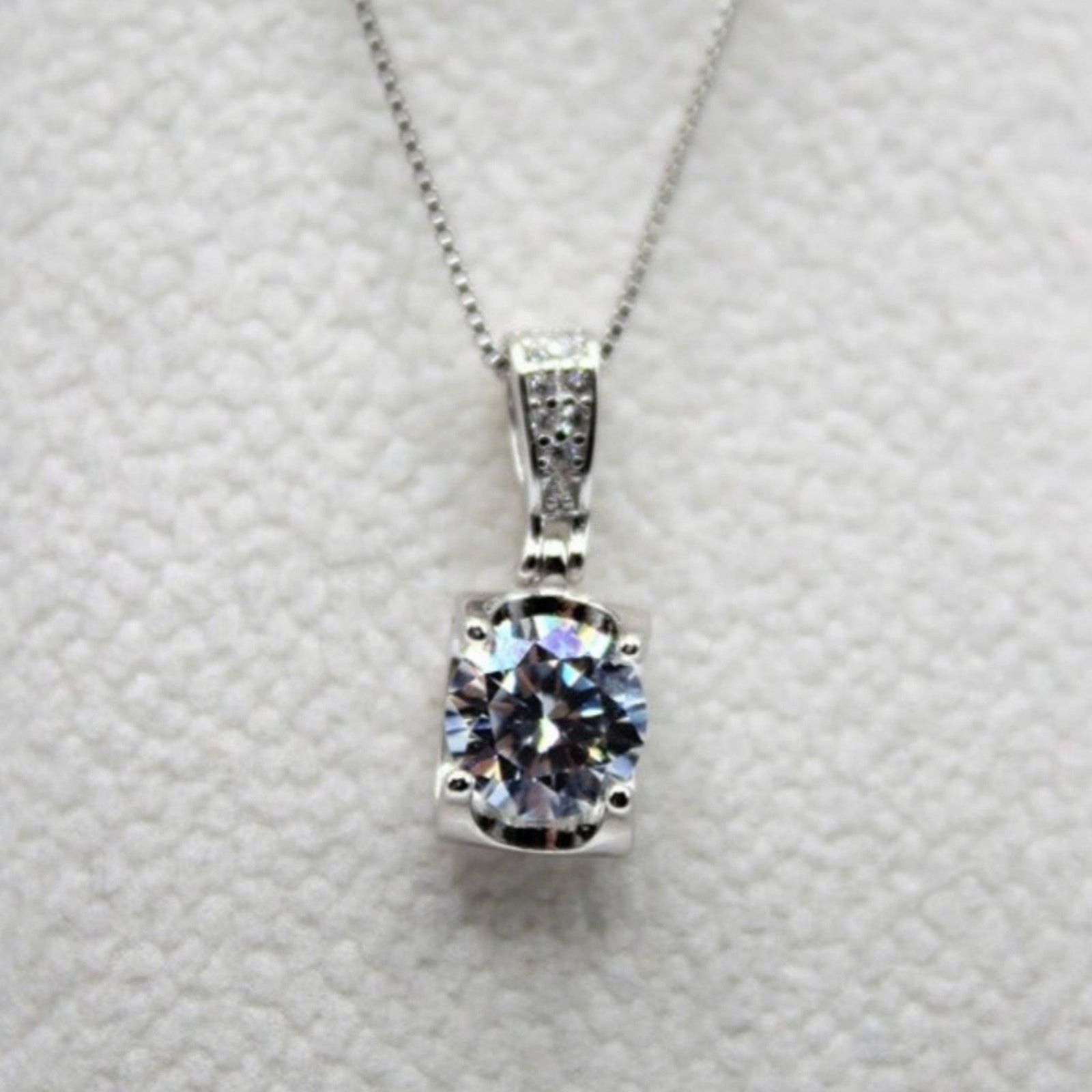 Other Necklace Pendant 1 Ct Round Cut Moissanite 925 Silver Size ONE SIZE - 3 Thumbnail