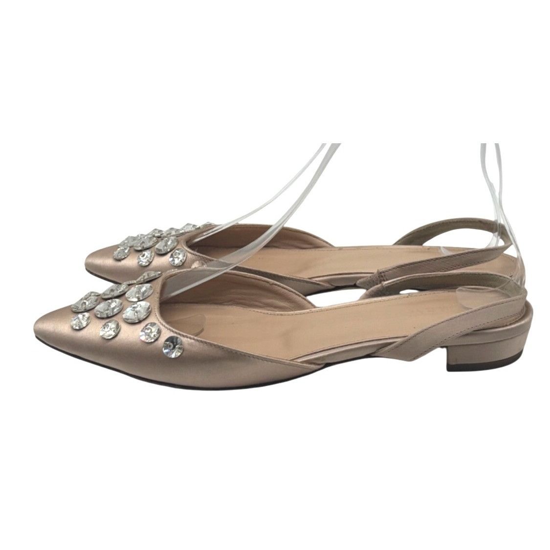 J.Crew J. Crew Women’s Embllished Satin Slingback Flats, Pink Blush Size US 6 / IT 36 - 3 Thumbnail