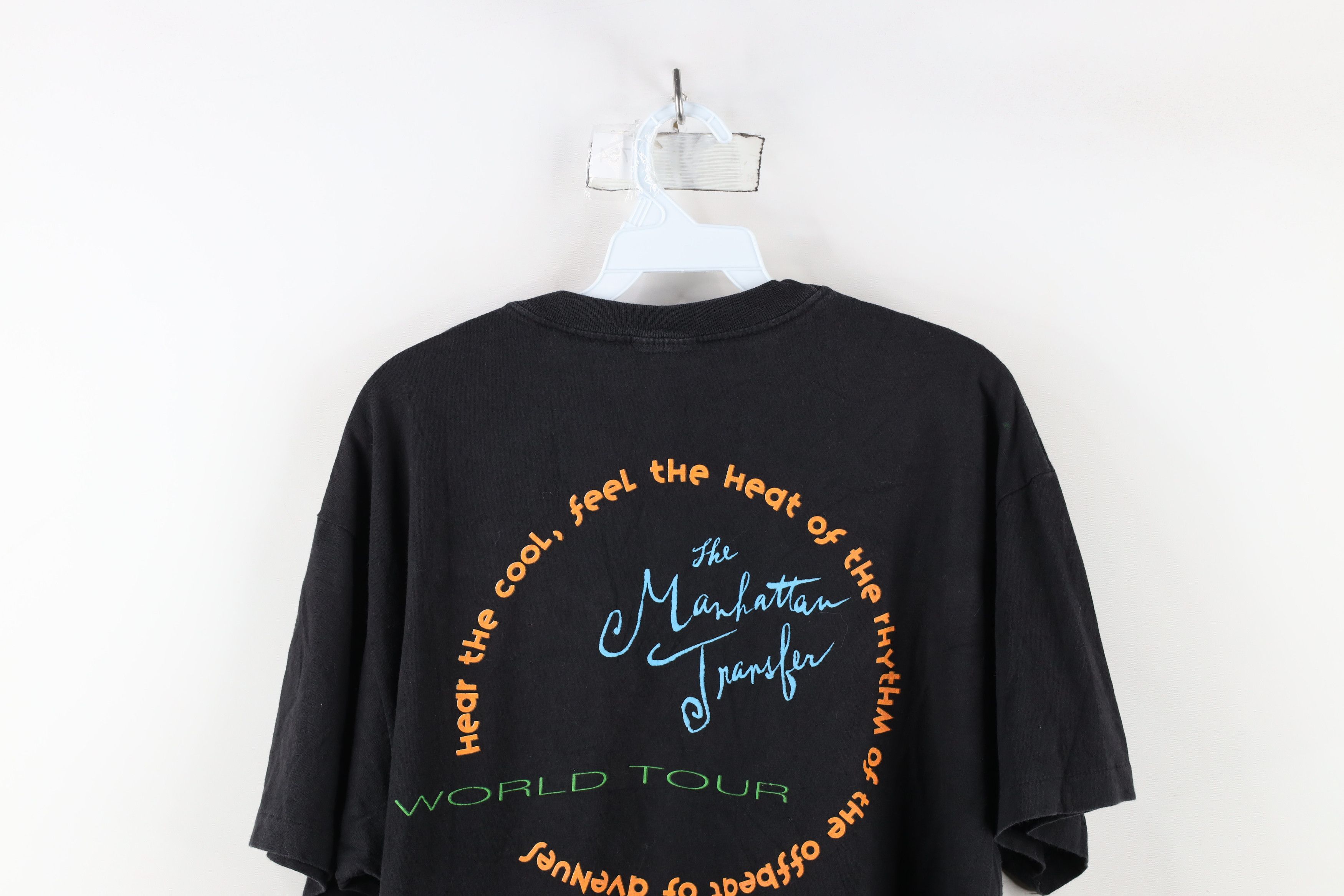 Vintage Vintage 90s World Tour The Manhattan Transfer Band T-Shirt Size US L / EU 52-54 / 3 - 14 Thumbnail
