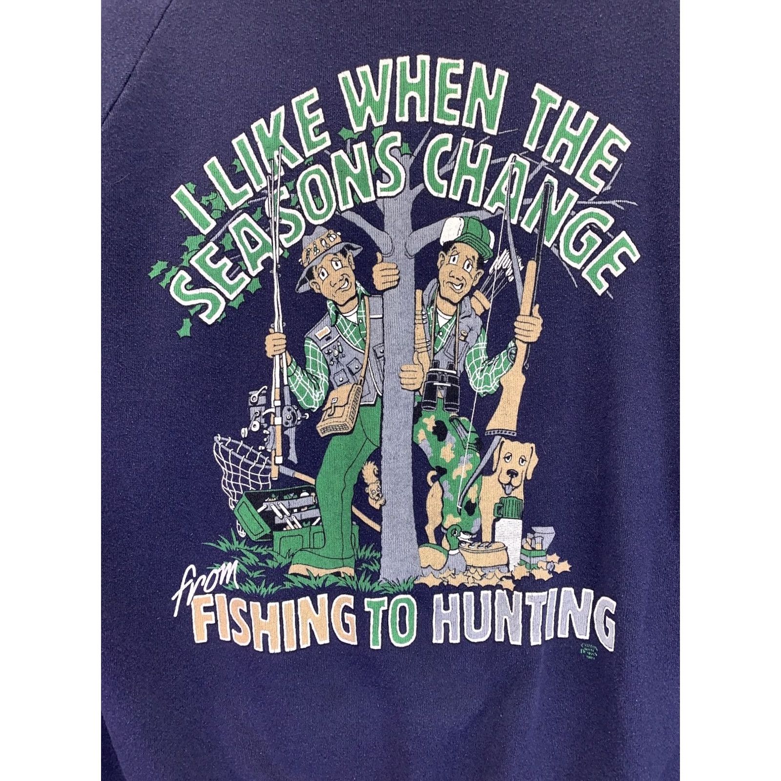 Jerzees VINTAGE Jerzees Fishing Hunting Funny Graphic Sweatshirt Mens XL USA Made-10327 Size US XL / EU 56 / 4 - 4 Thumbnail
