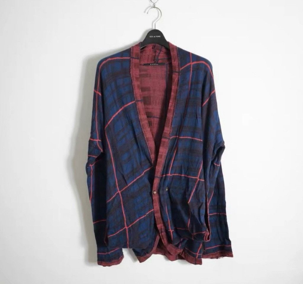 Yohji Yamamoto Yohji Yamamoto Limi Feu Plaid Loose Cardigan Size US S / EU 44-46 / 1 - 1 Thumbnail