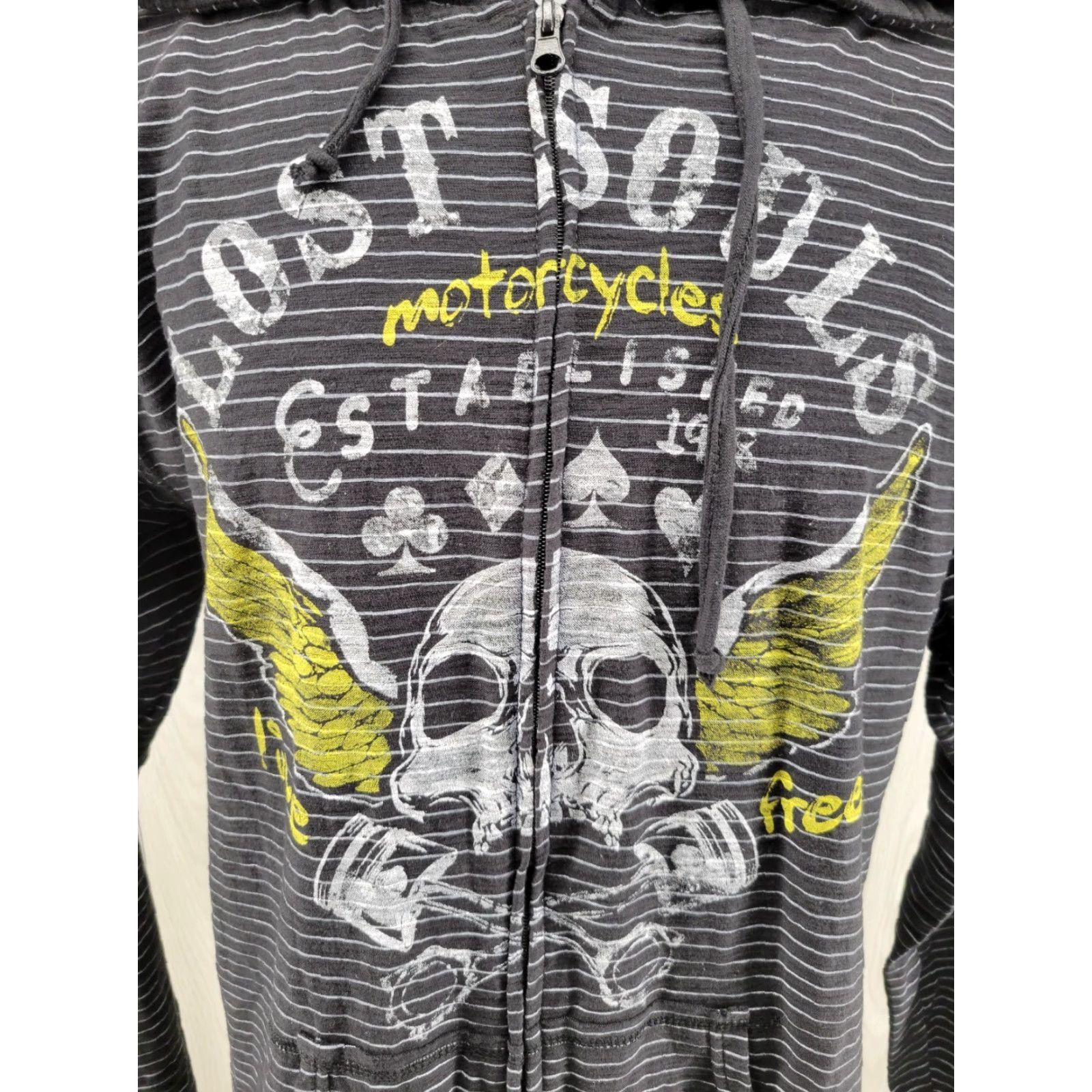 Vintage VINTAGE? No; Modern Culture Jacket XL Full Zip Men's Black Motorcycle Skull Lost Souls Shirt? Size US XL / EU 56 / 4 - 2 Thumbnail