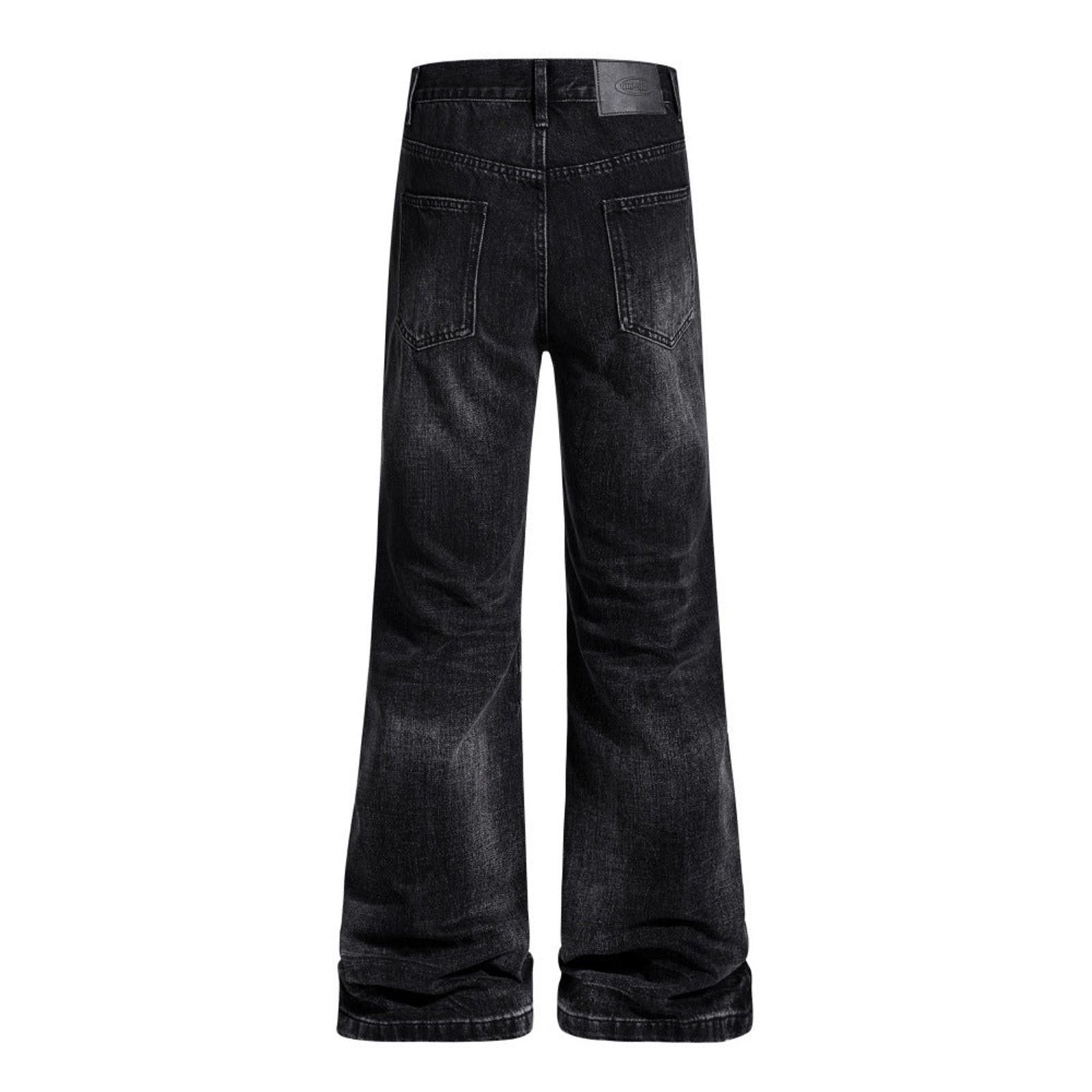 Vintage Black Wide Leg Denim Jeans, Relaxed Fit Jeans Size US 32 / EU 48 - 2 Thumbnail