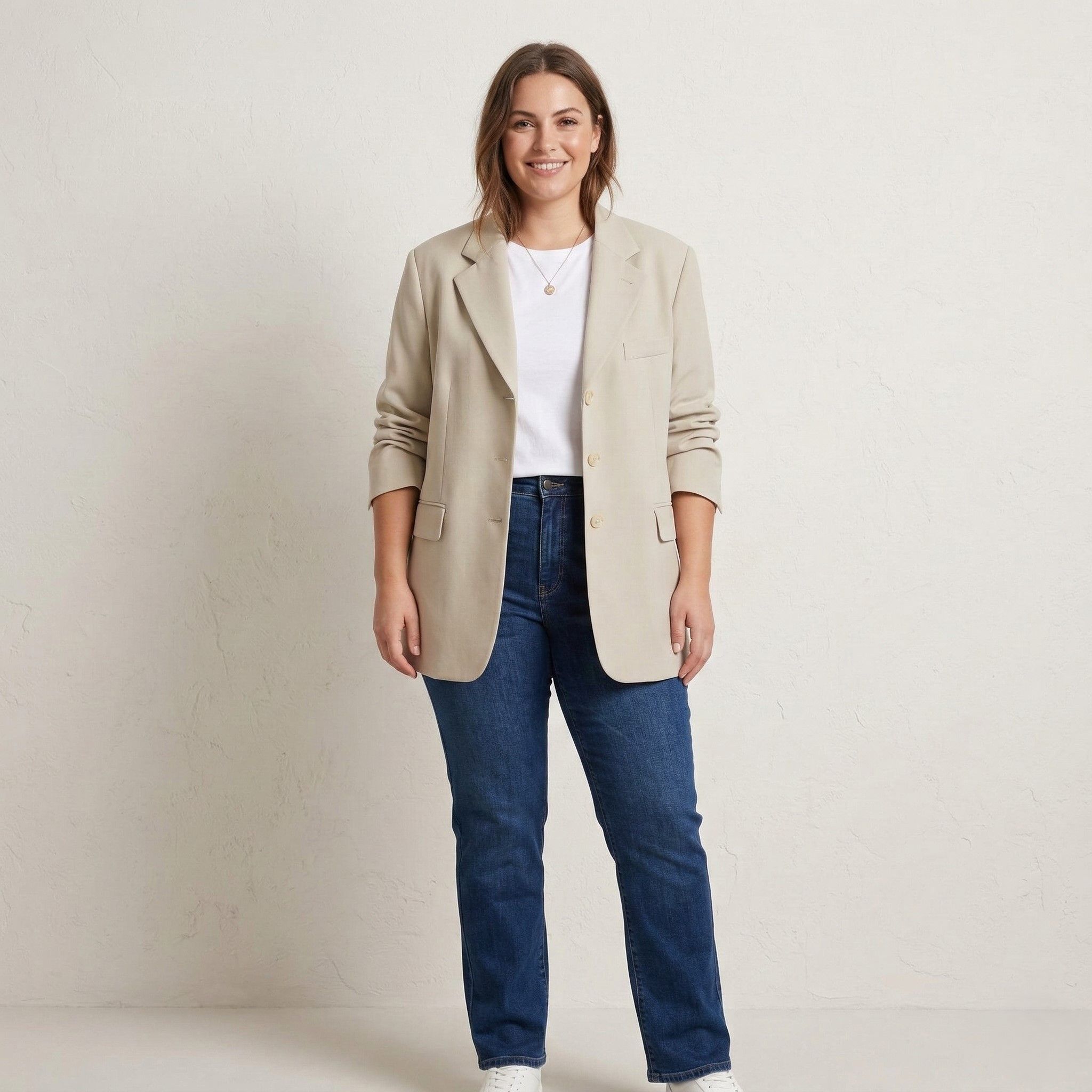 C&A C&A Women 20 46 Blazer Beige Shiny 10202 Size XXL / US 16-18 / IT 52-54 - 1 Thumbnail