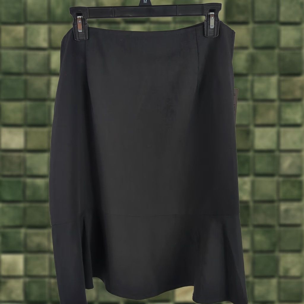 Vintage Womens Skirt Black Ruffle Bottom Size 16 Worthington Knee Length Regular Zip Office Business Womens Size 38" / US 16 / IT 52 - 1 Thumbnail