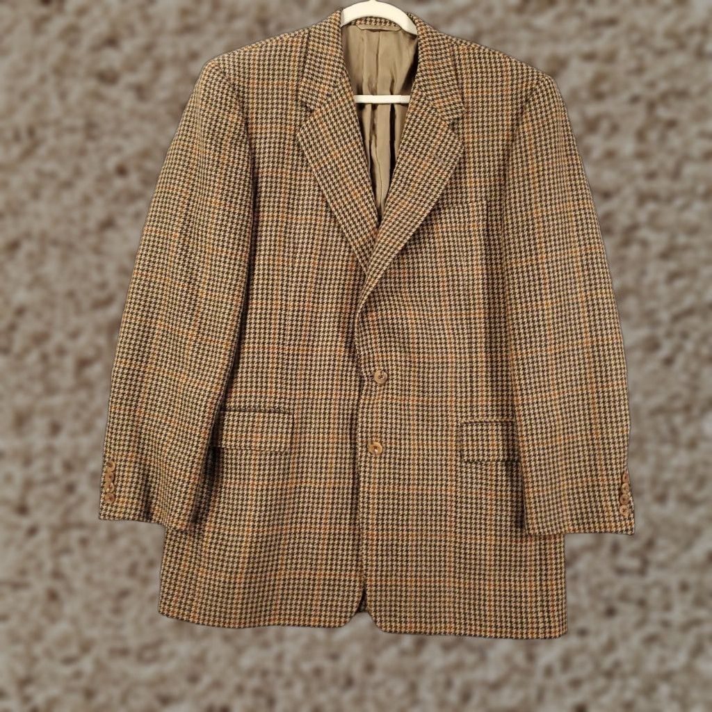 Vintage Hickey Freeman Boardroom Blazer Mens 42 Long Houndstooth Jacket Wool Sports Coat Blazer 42 Men Classic Sport Coat Size 42R - 1 Thumbnail