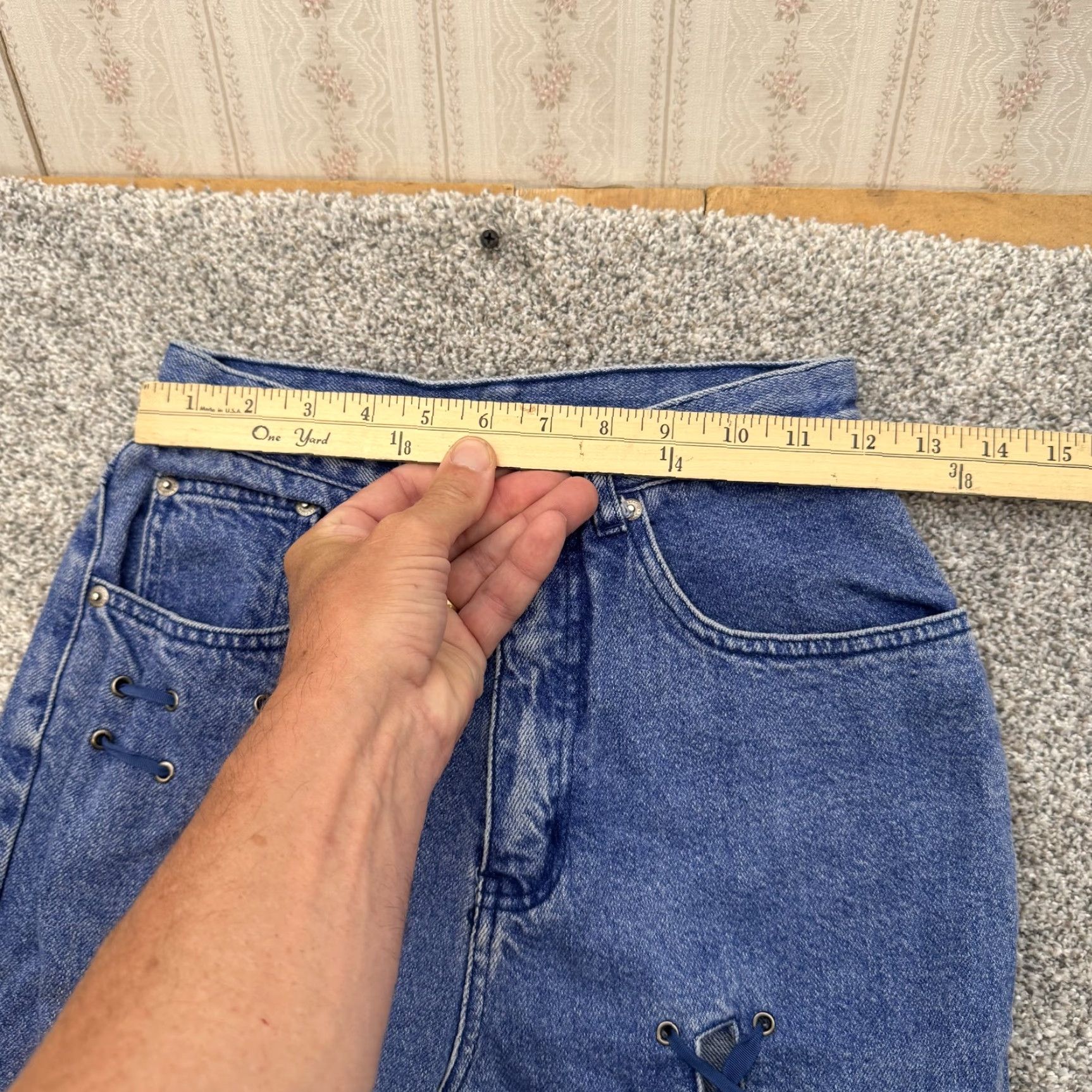 Vintage VINTAGE Stefano International Jeans Womens 8 High Rise Lace Up 90s Denim Pants Size 30" / US 8 / IT 44 - 2 Thumbnail
