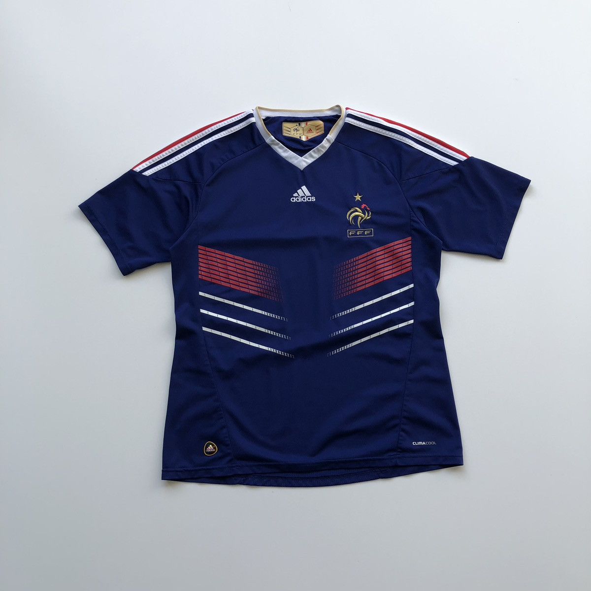 Adidas Adidas France 2009/2011 Home Jersey Blue Rare UEFA FIFA Size US L / EU 52-54 / 3 - 1 Thumbnail