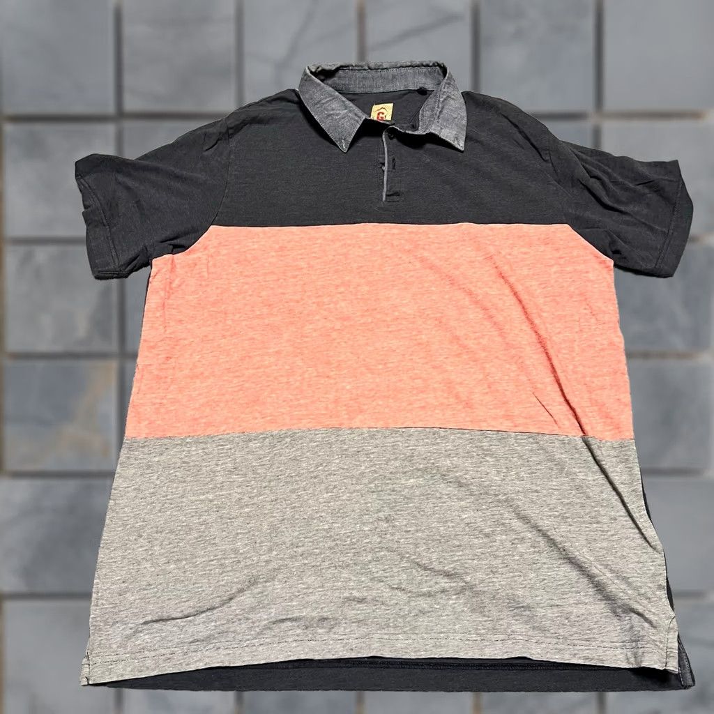 Gramicci Gramicci Polo Shirt Mens Large Blue Pink Stripe Block Short Sleeve Size US L / EU 52-54 / 3 - 1 Thumbnail