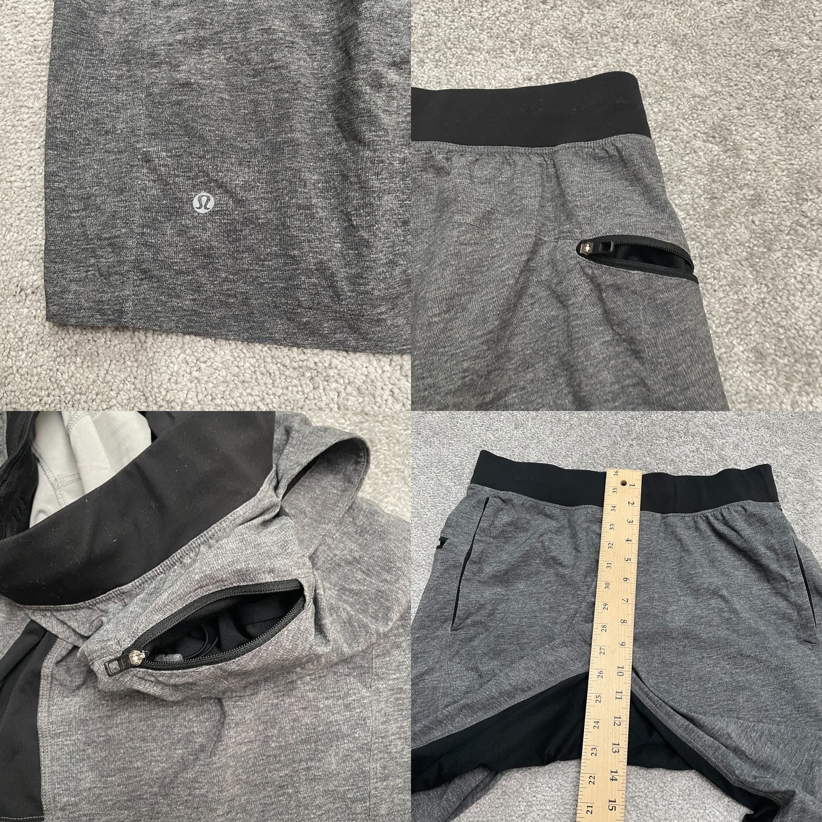 Lululemon Lululemon Active Shorts Mens M Gray Zip Pockets Stretch Drawstring 30x11 Short Athletic Size US 31 - 8 Thumbnail