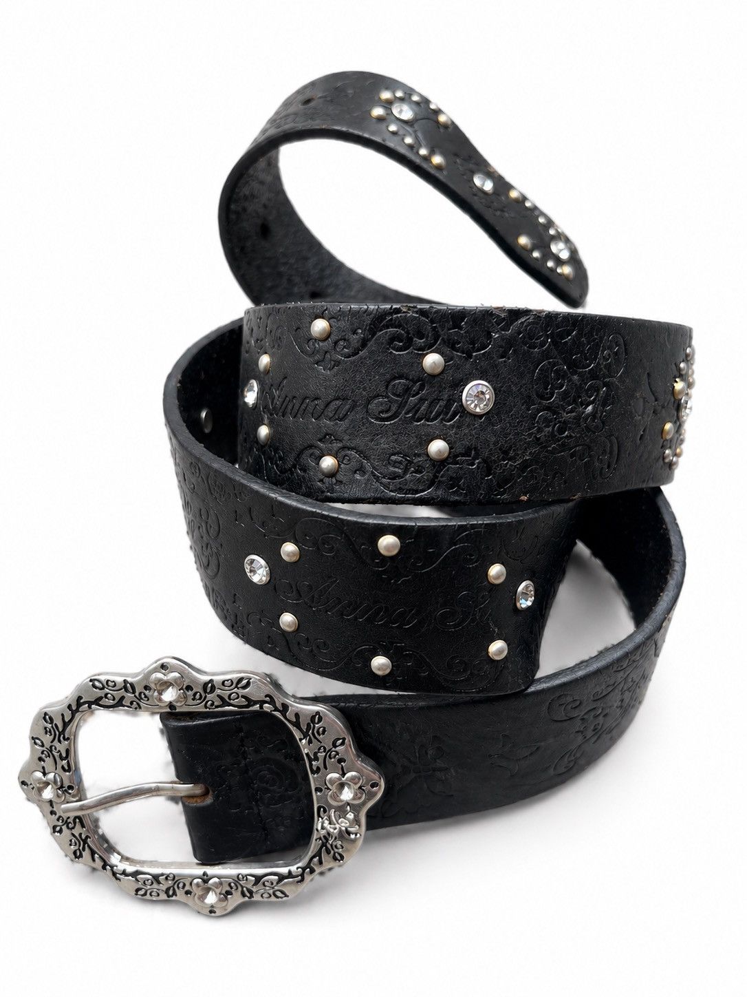 If Six Was Nine Last Drop🔥Rare🔥Anna Sui Butterfly Studed Leather Belt Size ONE SIZE - 1 Thumbnail