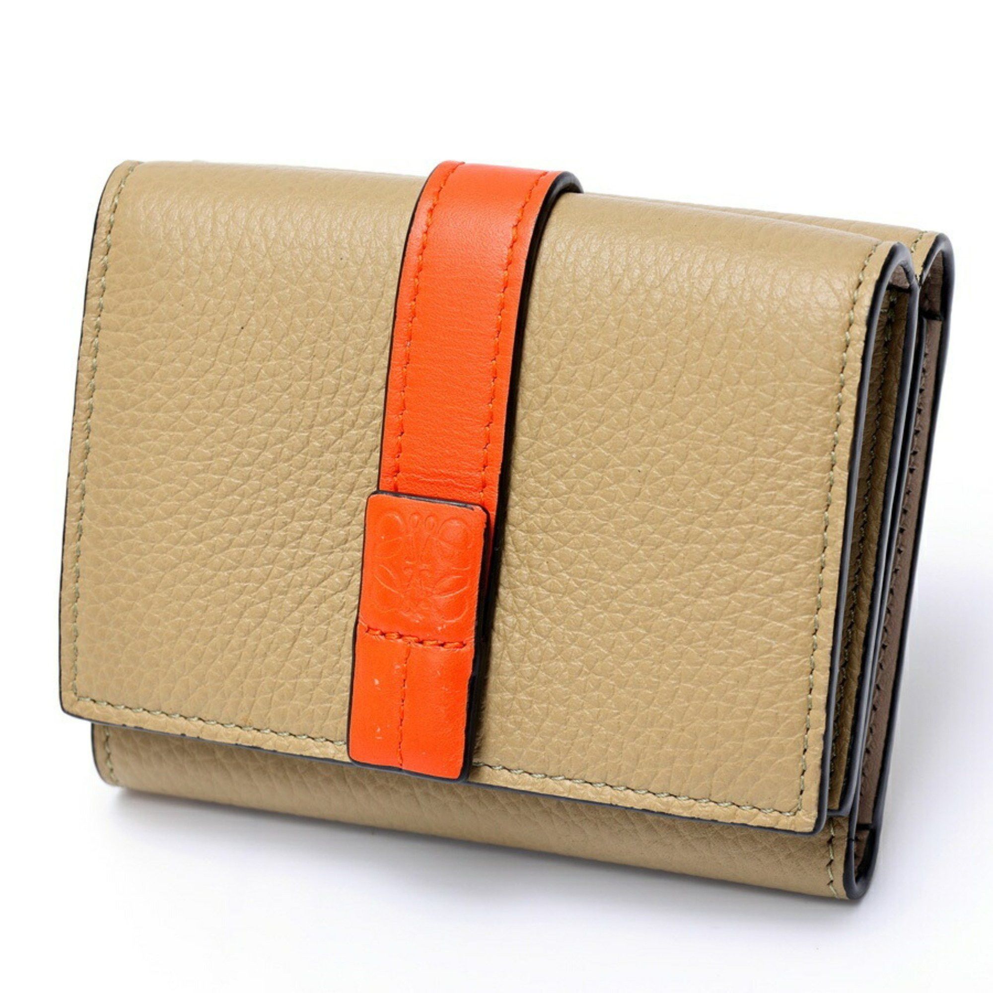 Loewe LOEWE Trifold Wallet C660TR2X01 Soft Grain Calf Greige Orange S-158260 Size ONE SIZE - 1 Thumbnail