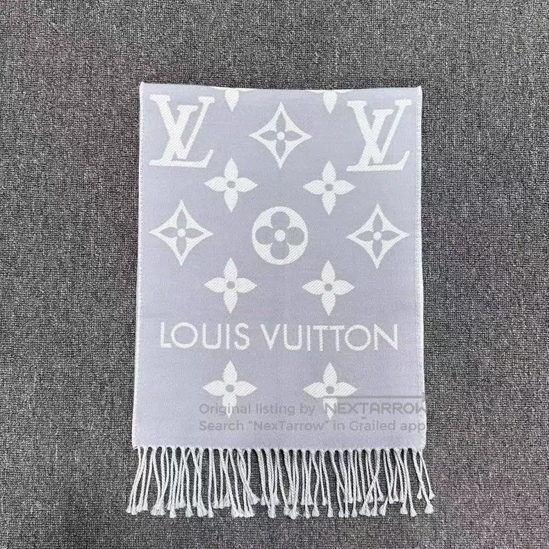 Louis Vuitton Louis Vuitton Grey double-sided full print scarf Size ONE SIZE - 2 Thumbnail