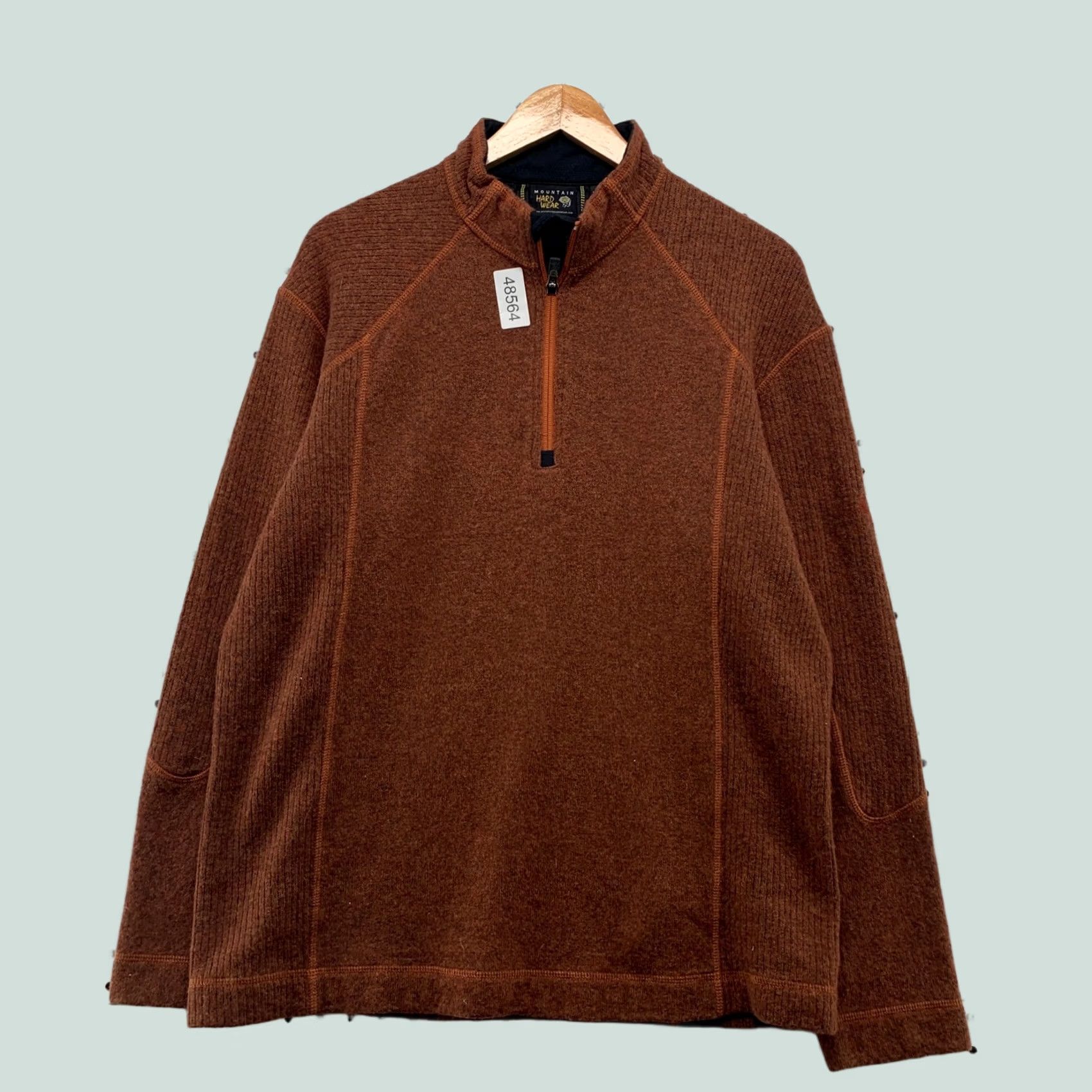Mountain Hardwear Mountain Hardwear Pullover Mock Neck Quarter Zip Mens L Rust Orange Wool Blend Size US L / EU 52-54 / 3 - 1 Thumbnail