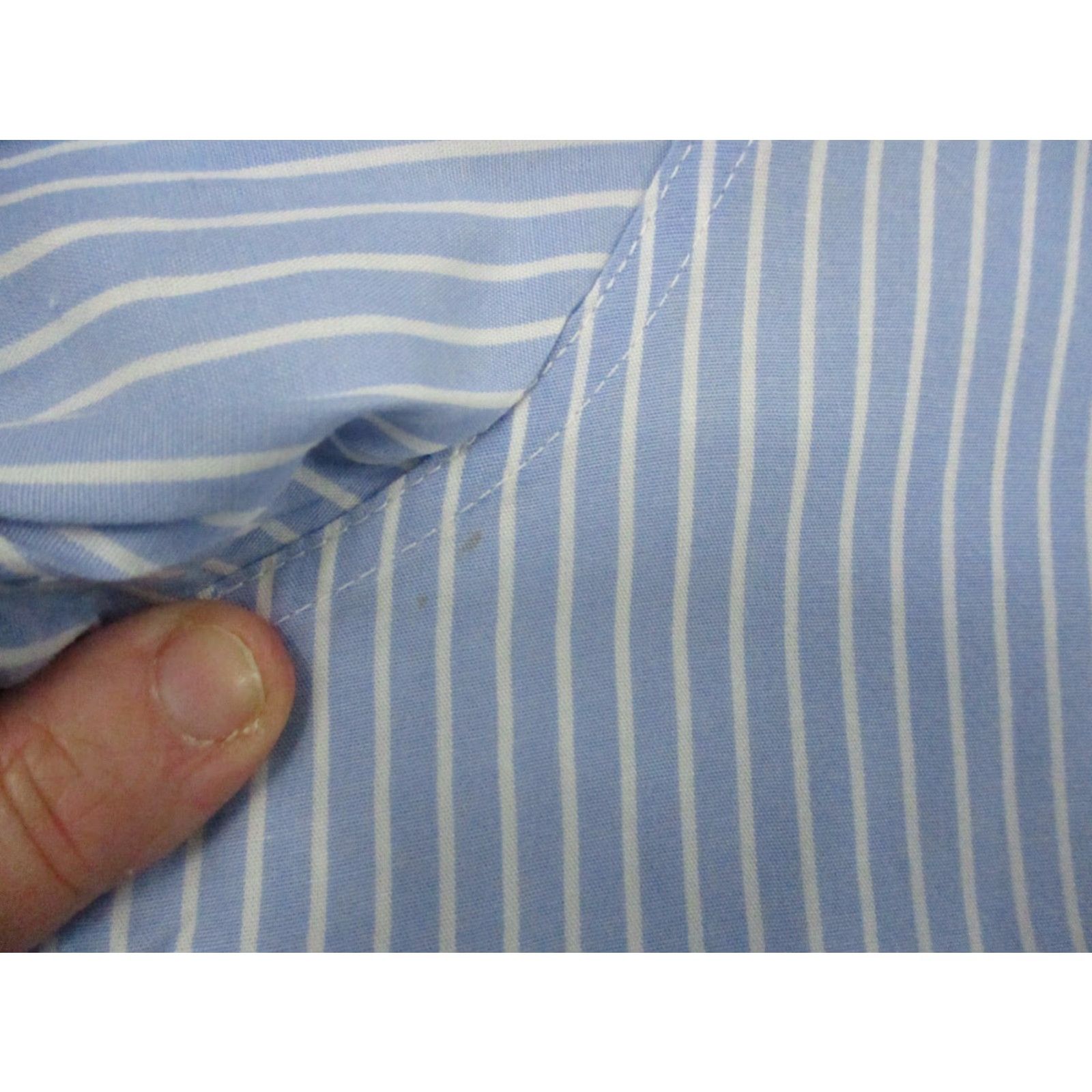 Vintage Daniel's Dress Shirt Men 16-41 Blue Stripe Slim Classic Button-Up Shirt Size 42R - 5 Thumbnail
