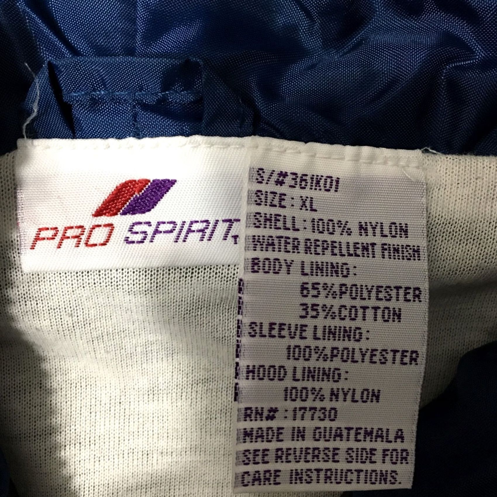 ESPIRIT VINTAGE Pro Spirit Jacket Mens XL VTG Men Navy Windbreaker 80s 90s HOODED Size US XL / EU 56 / 4 - 3 Thumbnail