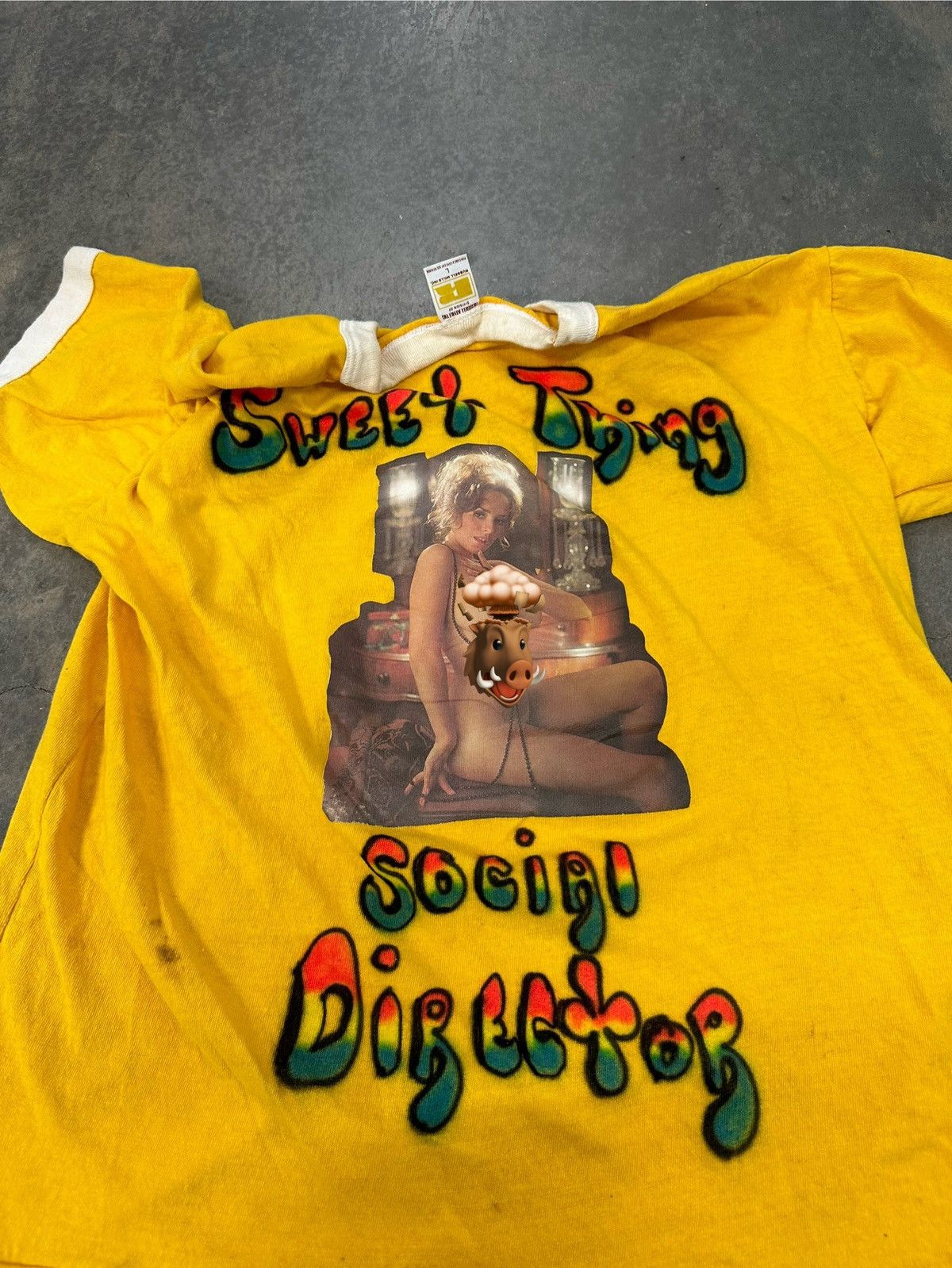 Vintage 70s Studio Graphic Ringer Shirt Shirt Size Small