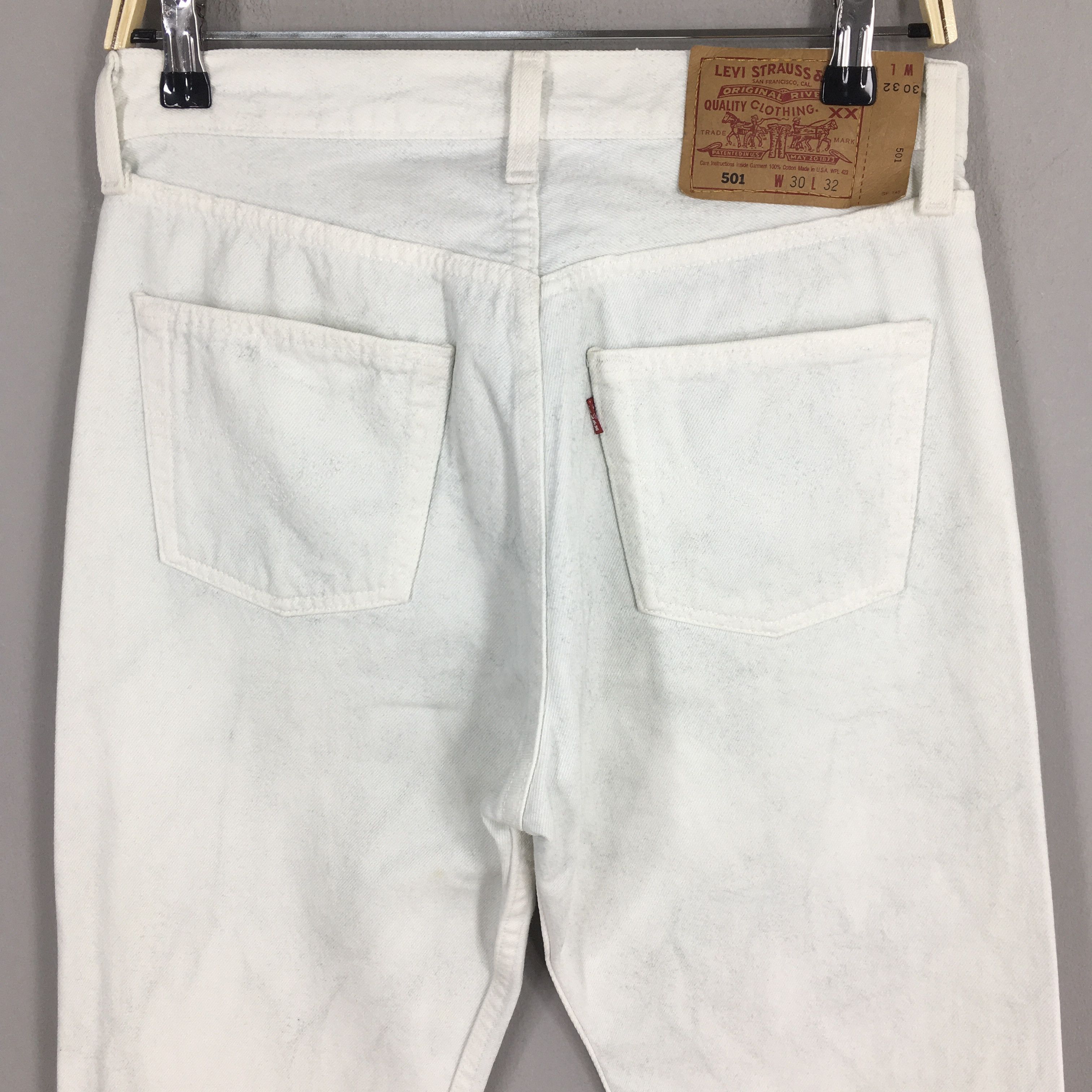 Levi's Size 28x29.5 Vintage 80s Levi's 501 White Jeans S1044 Size 28" / US 6 / IT 42 - 9 Thumbnail