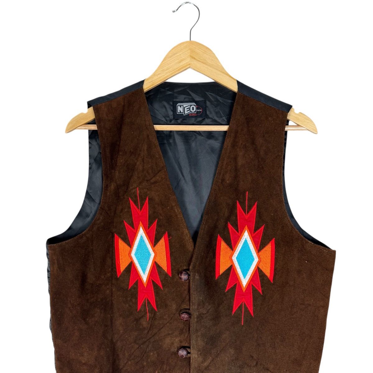 Leather 🌟NEO COWHIDE SUEDE NAVAJO LEATHER VEST Size US M / EU 48-50 / 2 - 2 Thumbnail