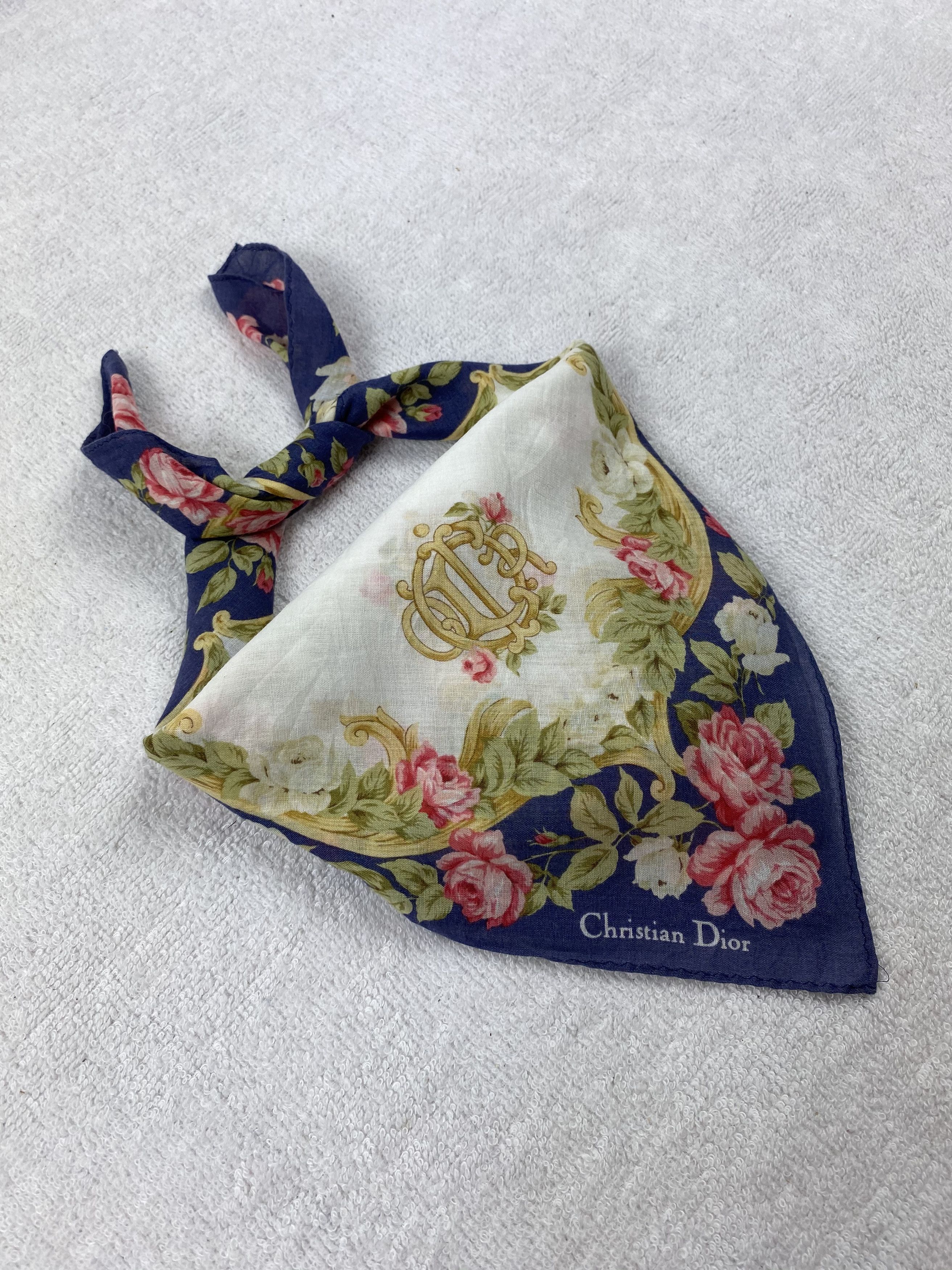Vintage Christian DIor Handkerchief / Bandana / Neckerchief Size ONE SIZE - 1 Thumbnail
