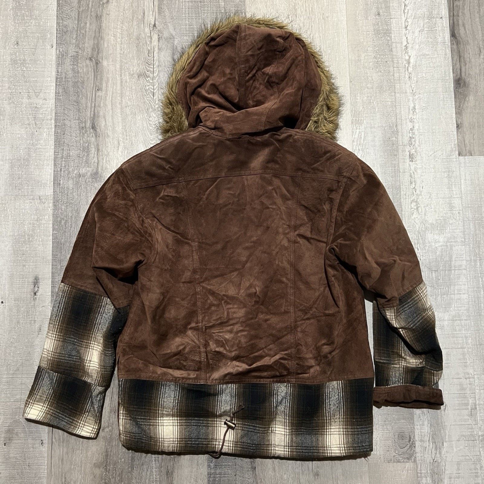Wilsons Leather VTG Wilsons Brown Leather Patchwork Fur Hood Parka Jacket Size US S / EU 44-46 / 1 - 2 Thumbnail