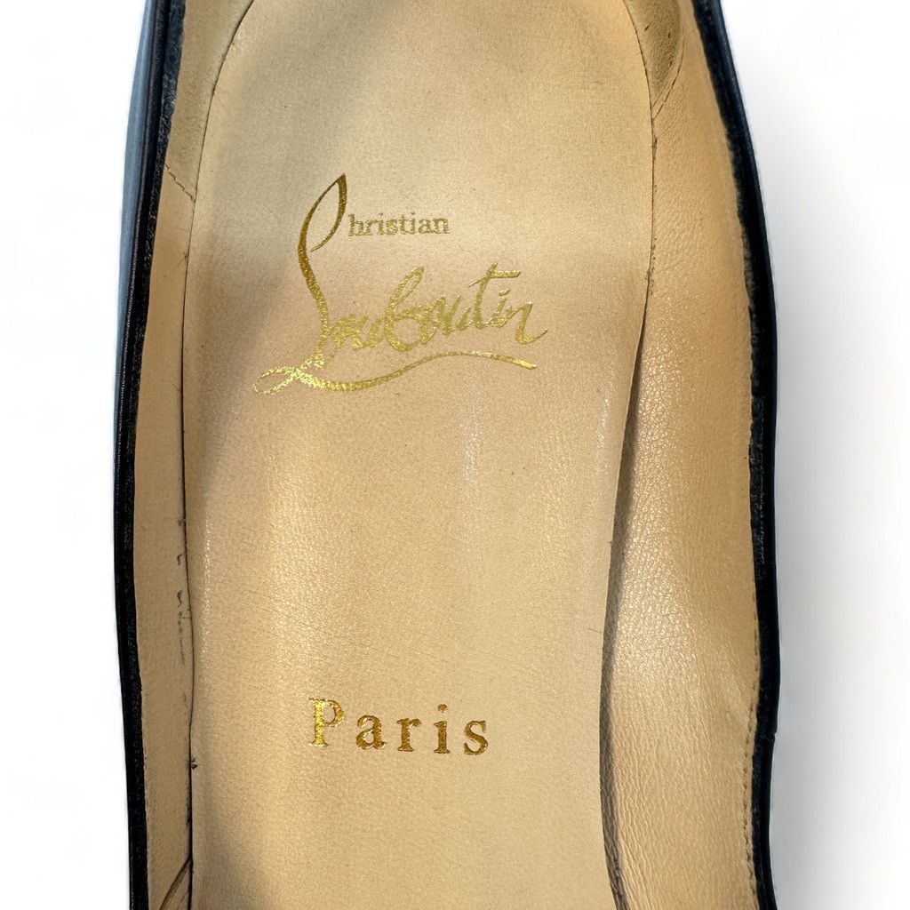 Christian Louboutin Christian Louboutin Very Prive Black Leather Peep Toe Pump Size US 5.5 / IT 35.5 - 6 Thumbnail