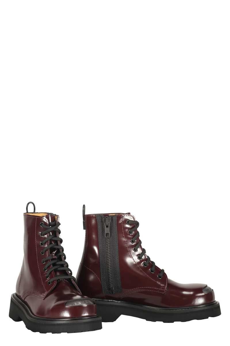 Kenzo o1y1025 Leather Ankle Boots in Burgundy Size US 8 / IT 38 - 2 Thumbnail