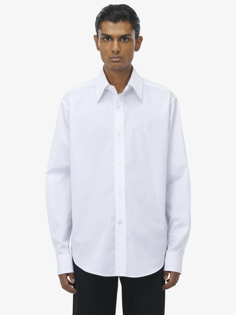 Alexander McQueen o1srvl11e0226 Skull Shirt In White Size US S / EU 44-46 / 1 - 2 Thumbnail