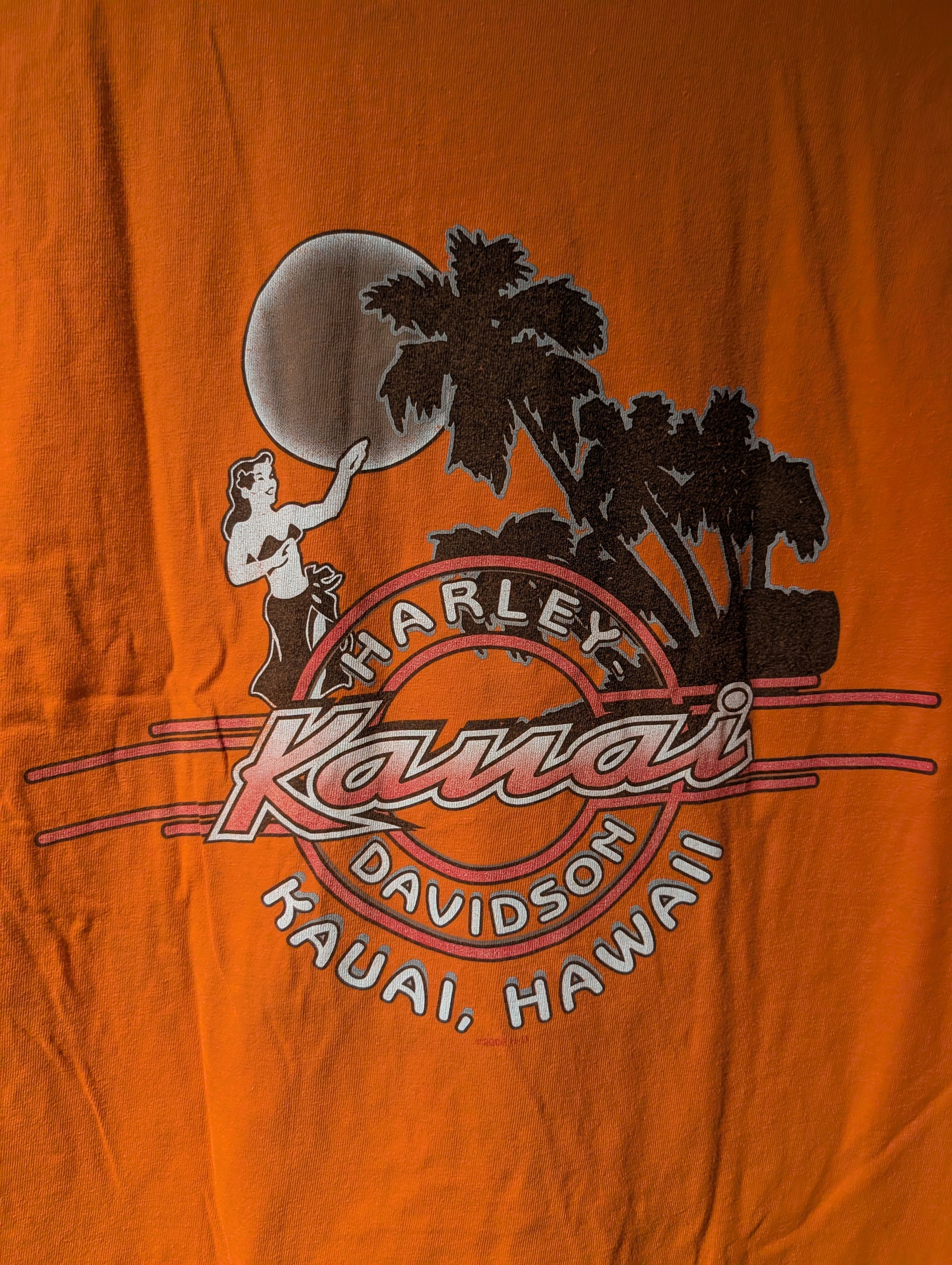 Harley Davidson Vintage Harley Davidson Kauai Hawaii Hula Girl Pocket Tee Size US XL / EU 56 / 4 - 2 Thumbnail