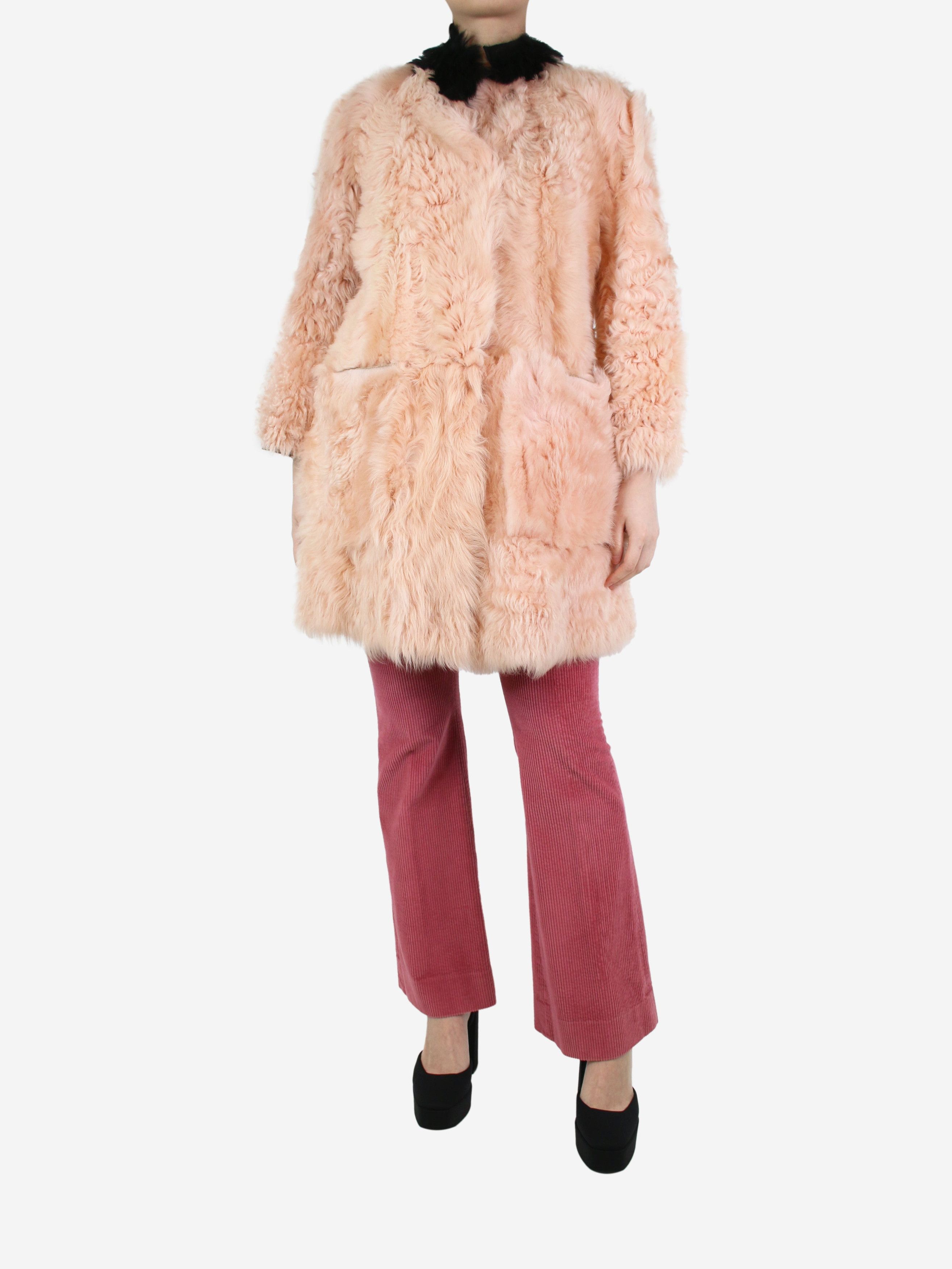 image of Marni Pink Fur Coat - Size Uk 6, Women's