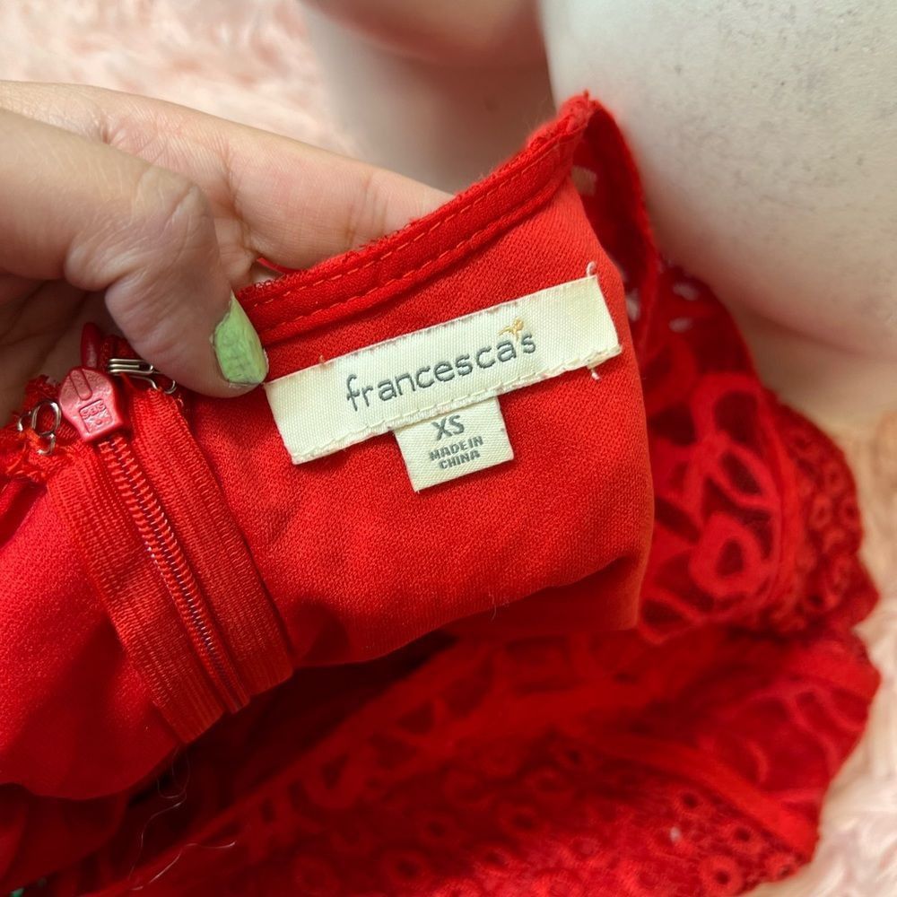 Other Francesca’s Red Lace Overlay Fit & Flare Mini Dress – Size X Size XS / US 0-2 / IT 36-38 - 4 Thumbnail
