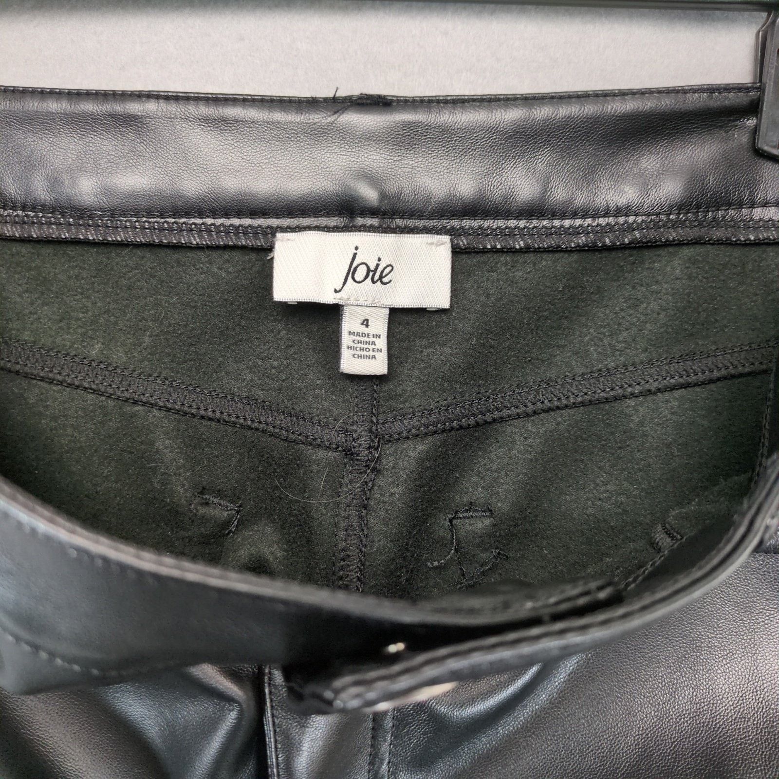 Joie Joie Women's 4 Faux Black Leather Straight Leg Pants Size 27" / US 4 / IT 40 - 3 Thumbnail