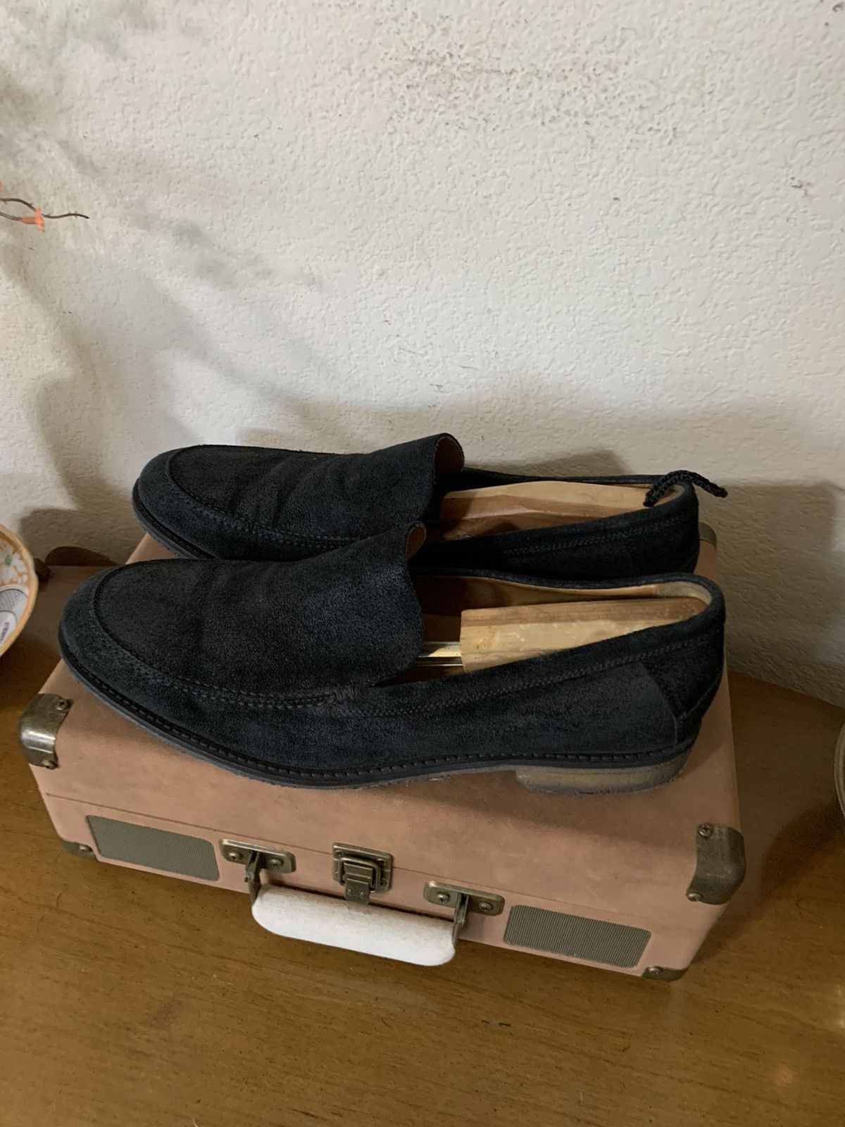 John Varvatos Brushed Suede Dress slip ons Size US 12 / EU 45 - 5 Thumbnail