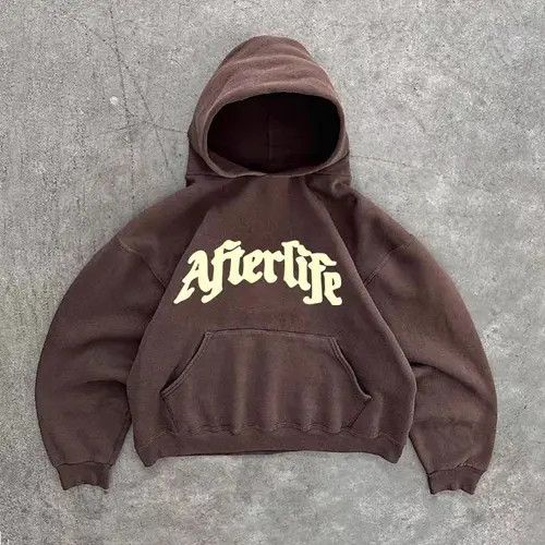 Japanese Brand Hoodie Brown washed vintage letter print cotton hoodie Size US M / EU 48-50 / 2 - 1 Thumbnail