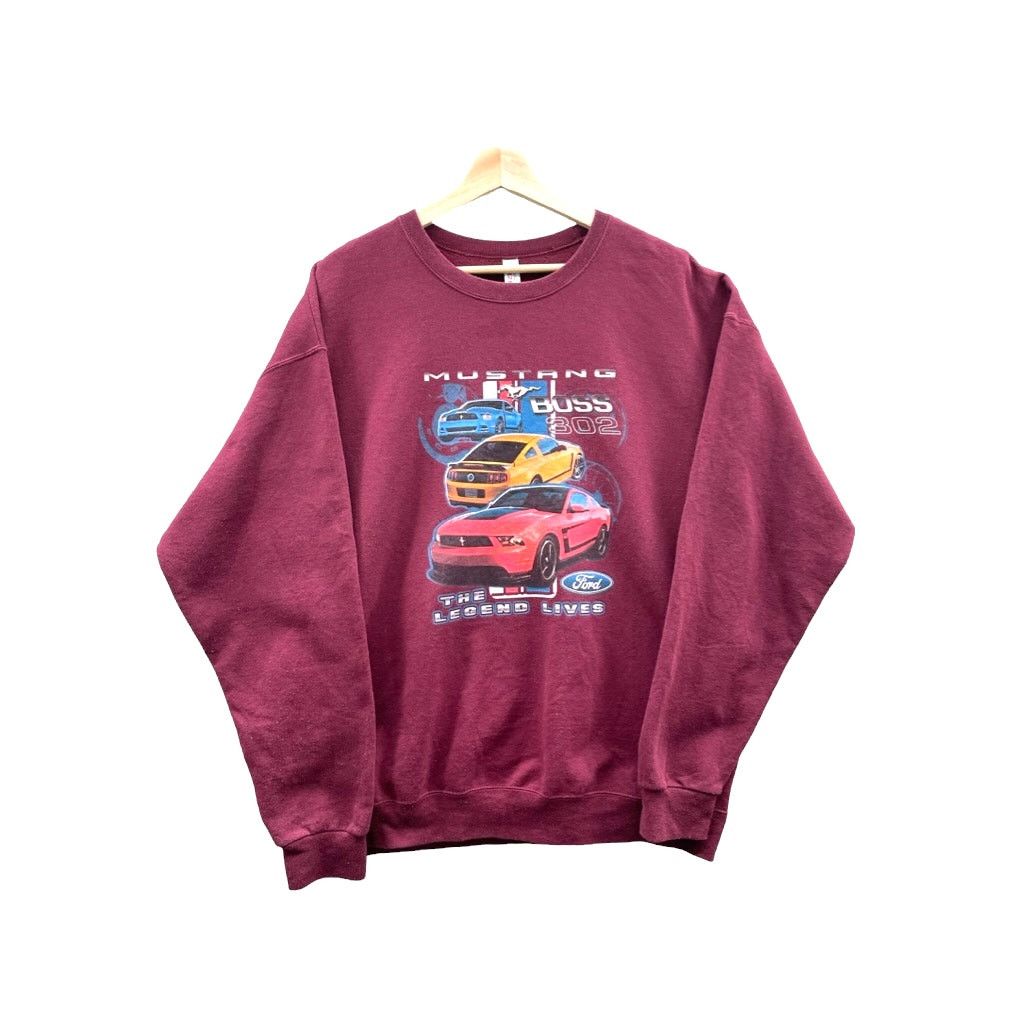 Ford × Jerzees × Vintage 2000's Ford Mustang Boss 302 The Legend Lives Sweatshirt Size US XL / EU 56 / 4 - 1 Thumbnail