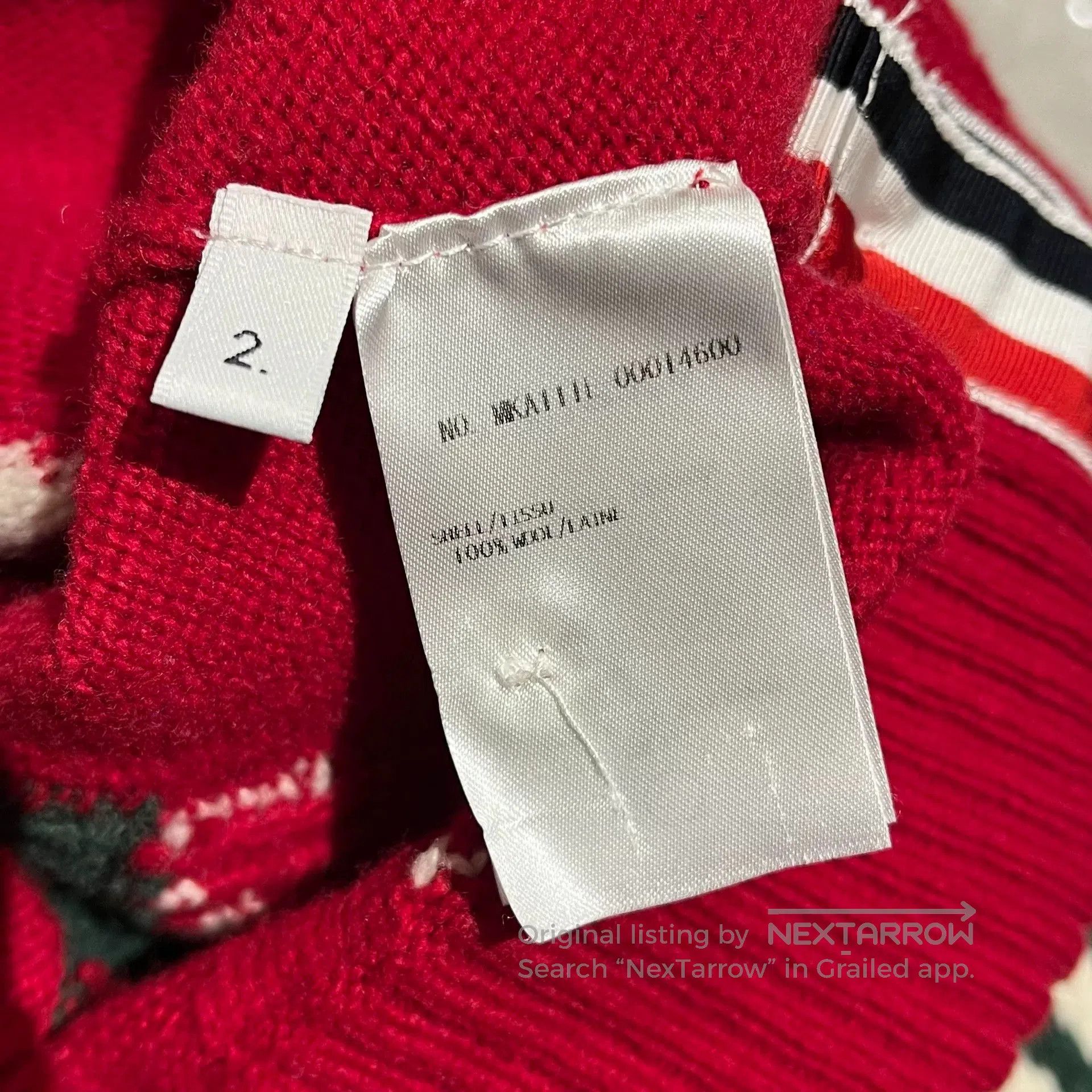 red knitted wool Christmas sweater.