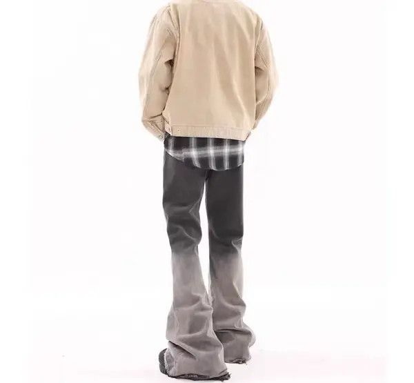 VIBE Vintage washed gradient raw edge draped micro-flare jeans Size US 30 / EU 46 - 5 Thumbnail