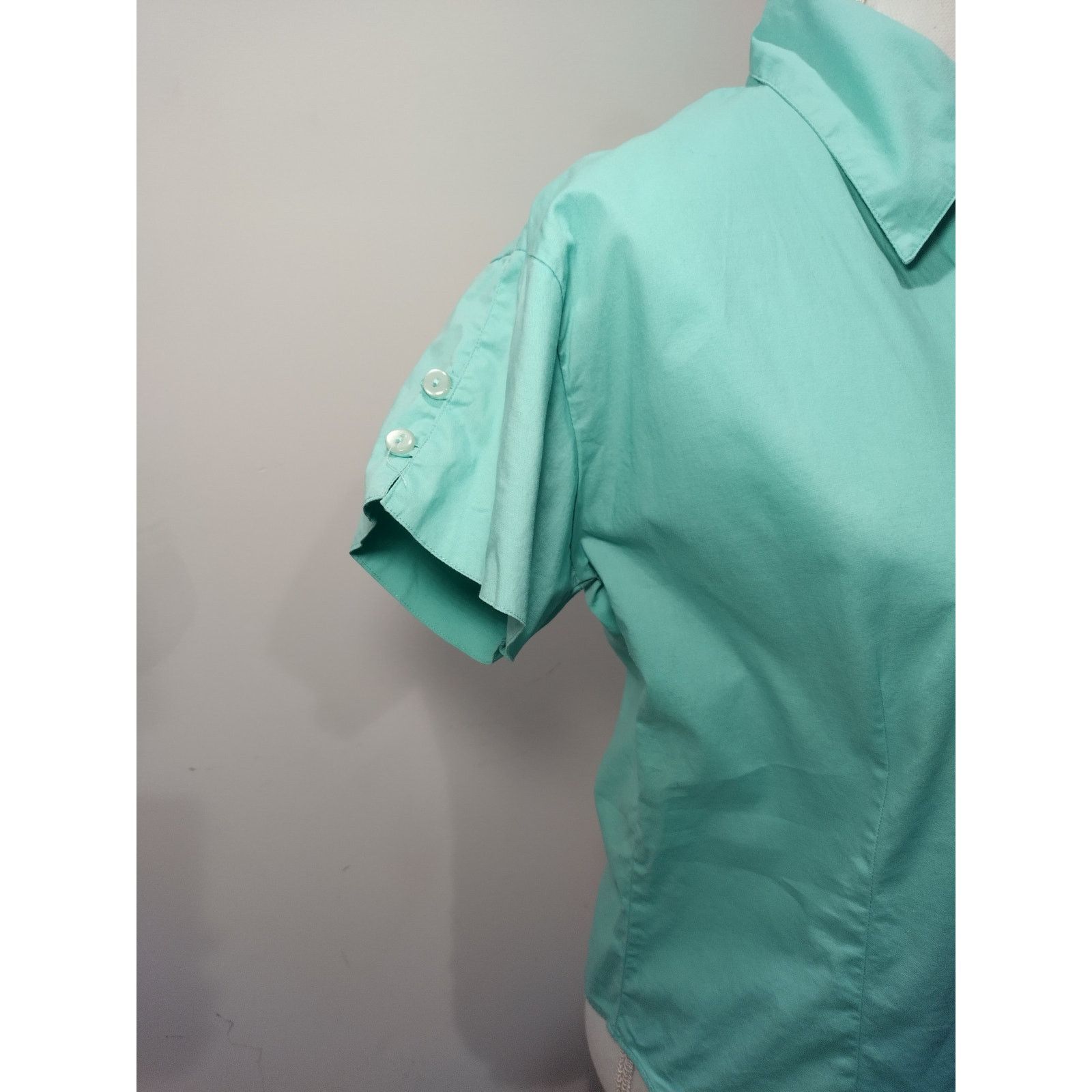 DKNY DKNY Womens Shirt Short Sleeves Button Up Keyhole Collared Size XL / US 12-14 / IT 48-50 - 6 Thumbnail