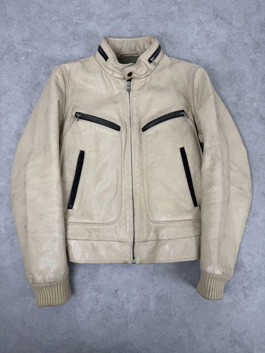 Dries Van Noten Dries Van Noten Beige Premium Leather Jacket Size US S / EU 44-46 / 1 - 1 Thumbnail