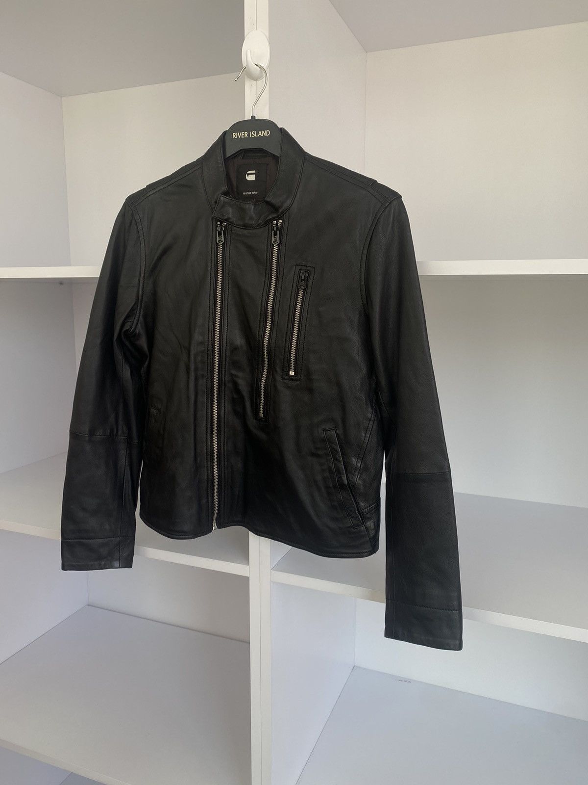 G-Star × Vintage Vintage G Star Raw Leather Hybrid Slim Biker wmns jacket Size M / US 6-8 / IT 42-44 - 6 Thumbnail